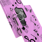 Pink Music Notes Phone Case