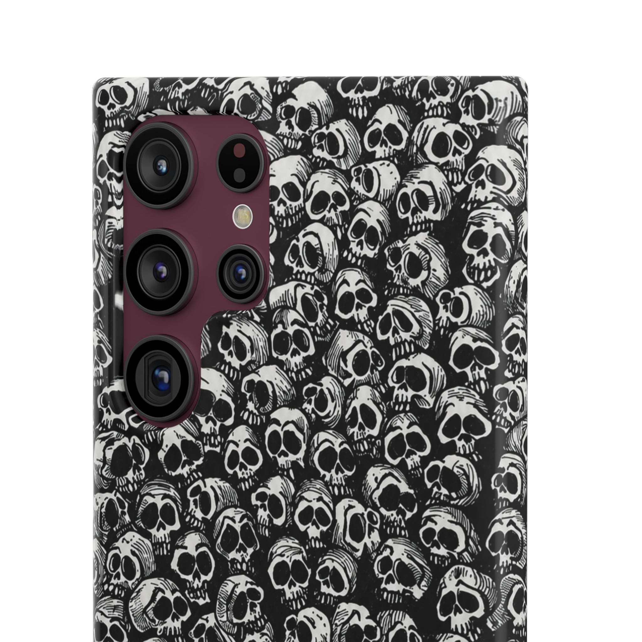 Black and White Skull Pattern Phone Case