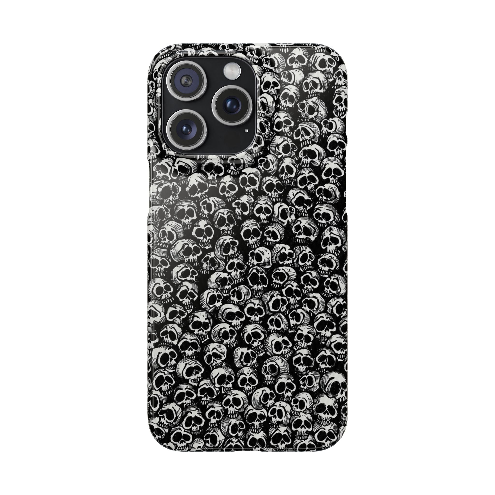 Black and White Skull Pattern Phone Case