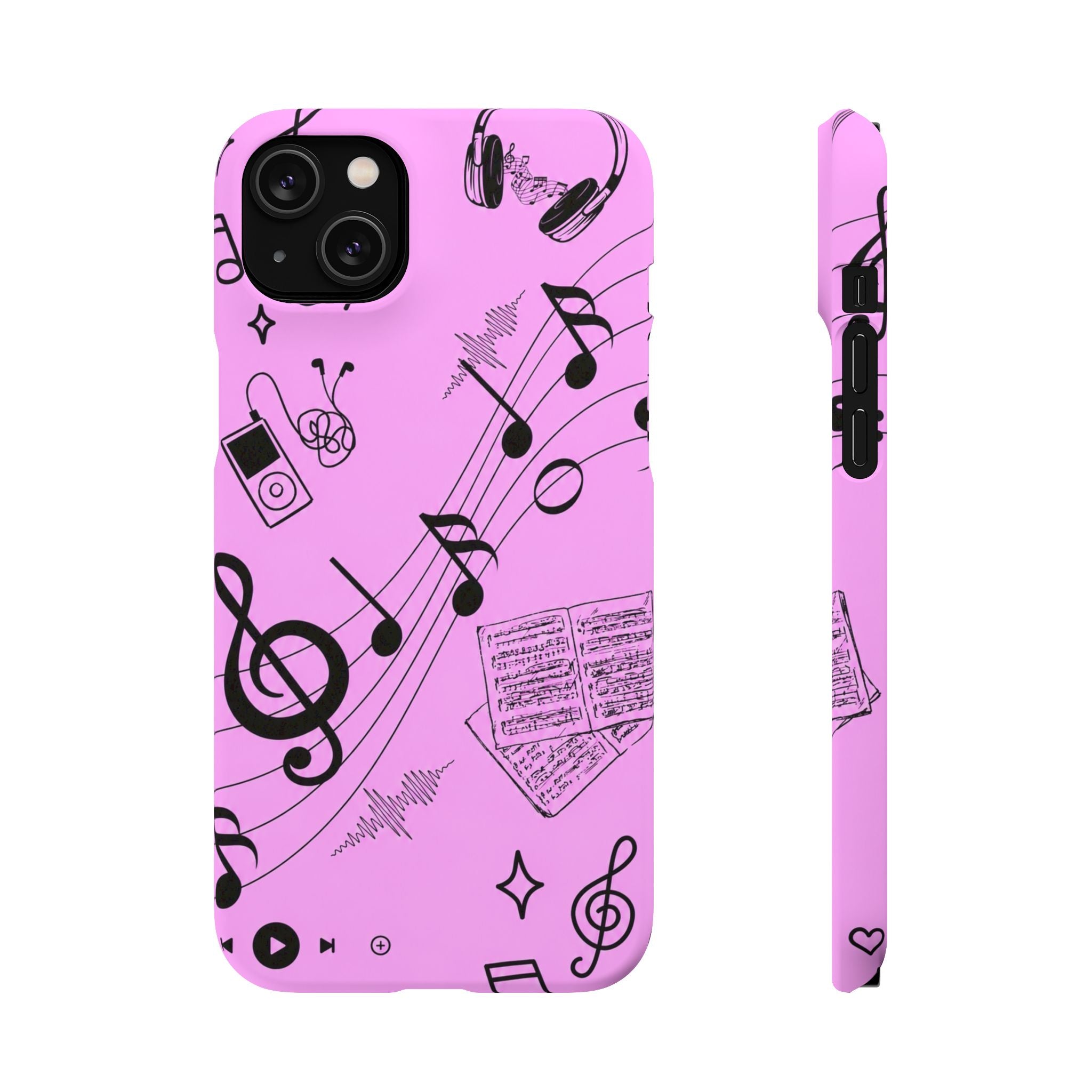 Pink Music Notes Phone Case