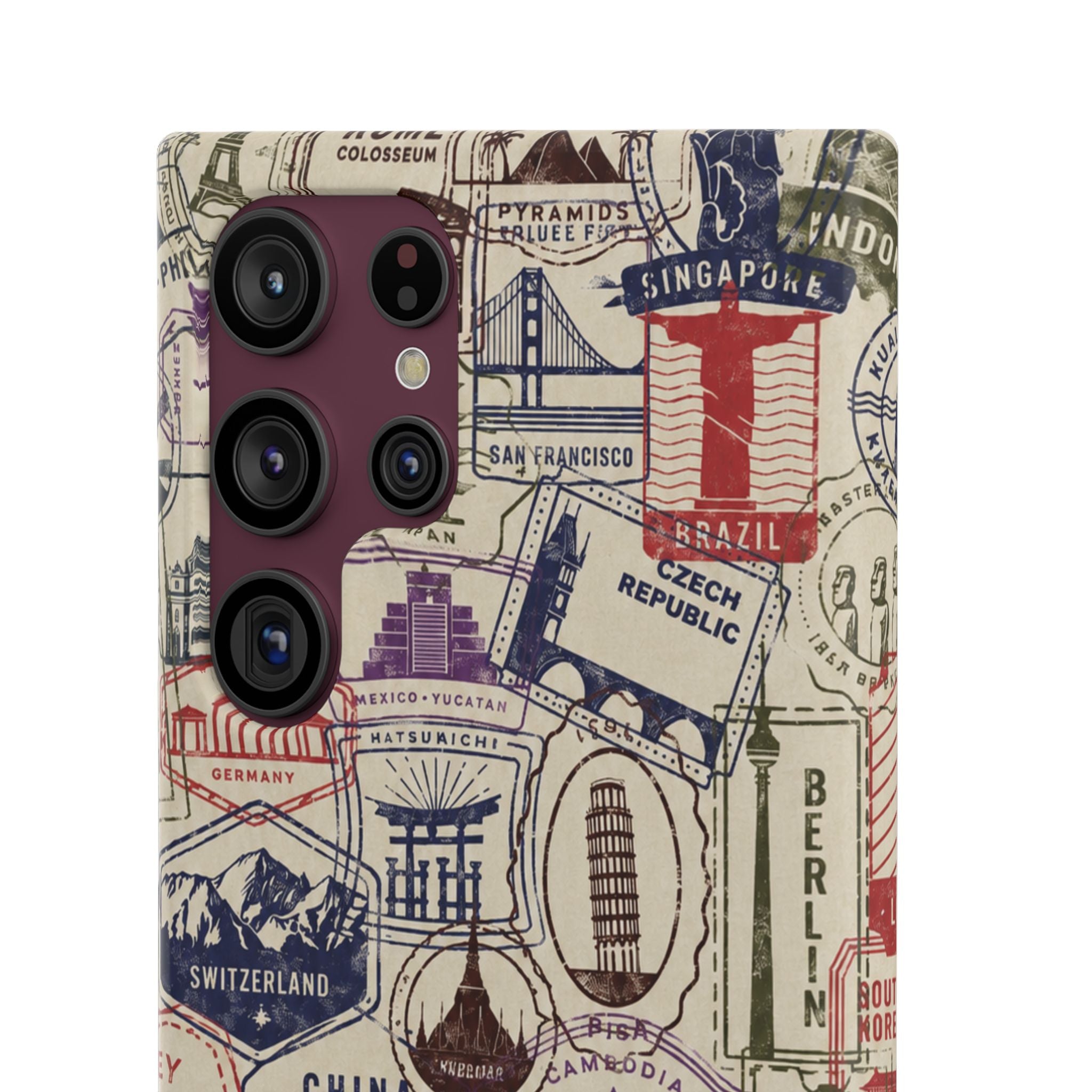 Vintage Travel Stamps Phone Case