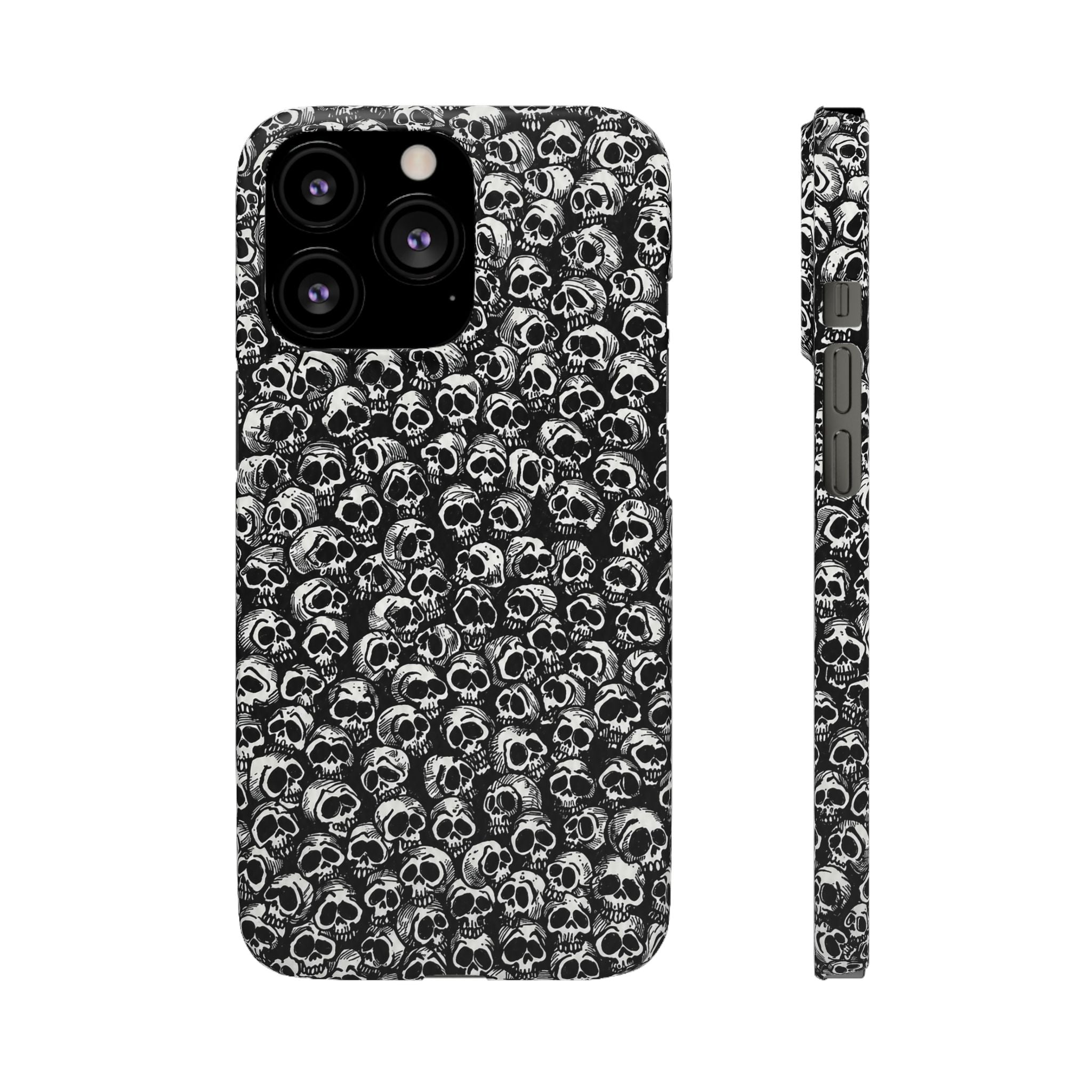 Black and White Skull Pattern Phone Case