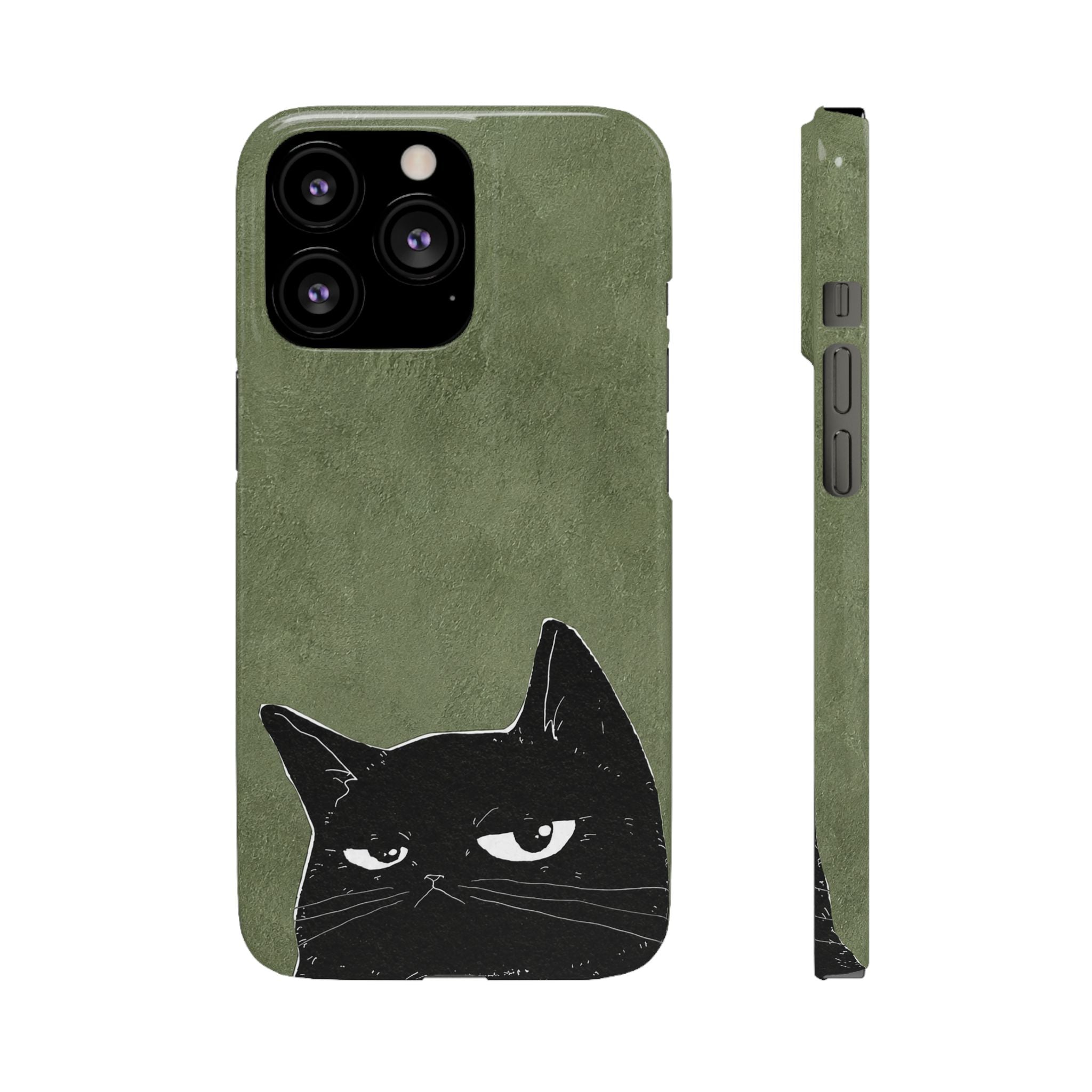 Grumpy Black Cat Phone Case