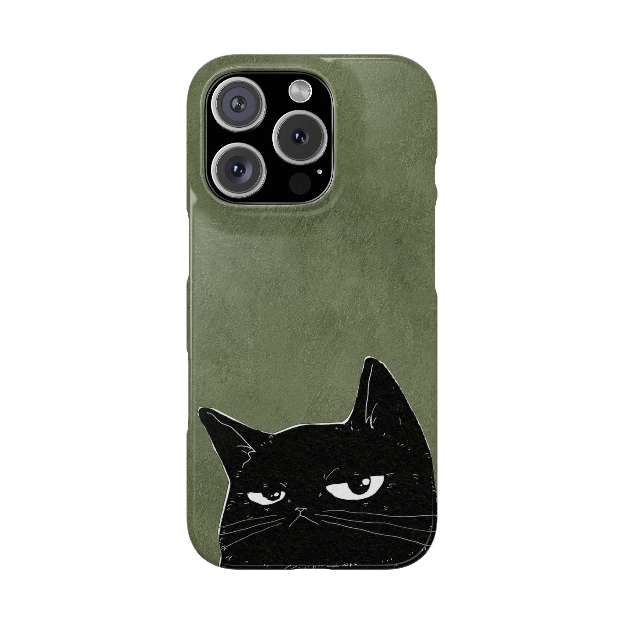 Grumpy Black Cat Phone Case