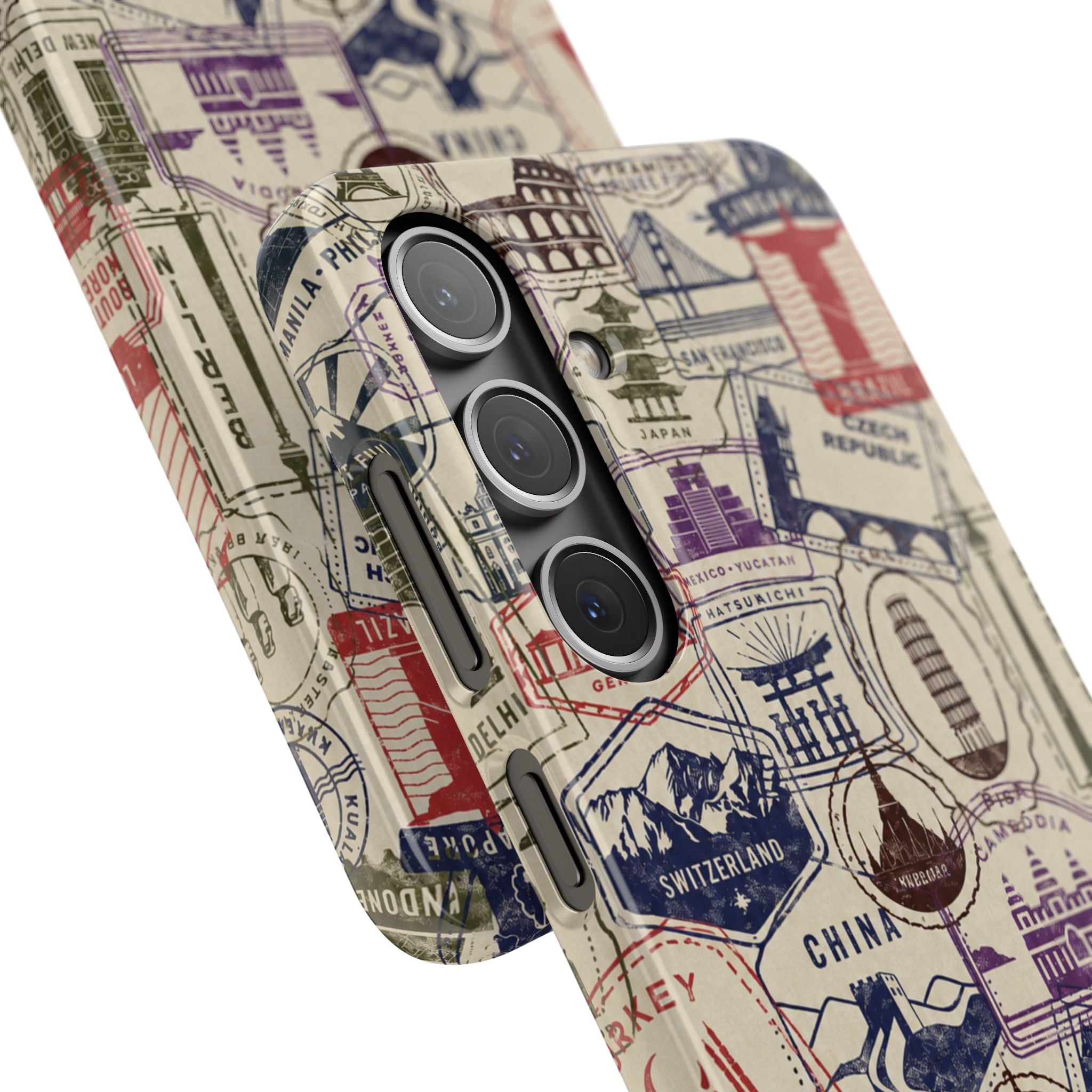 Vintage Travel Stamps Phone Case