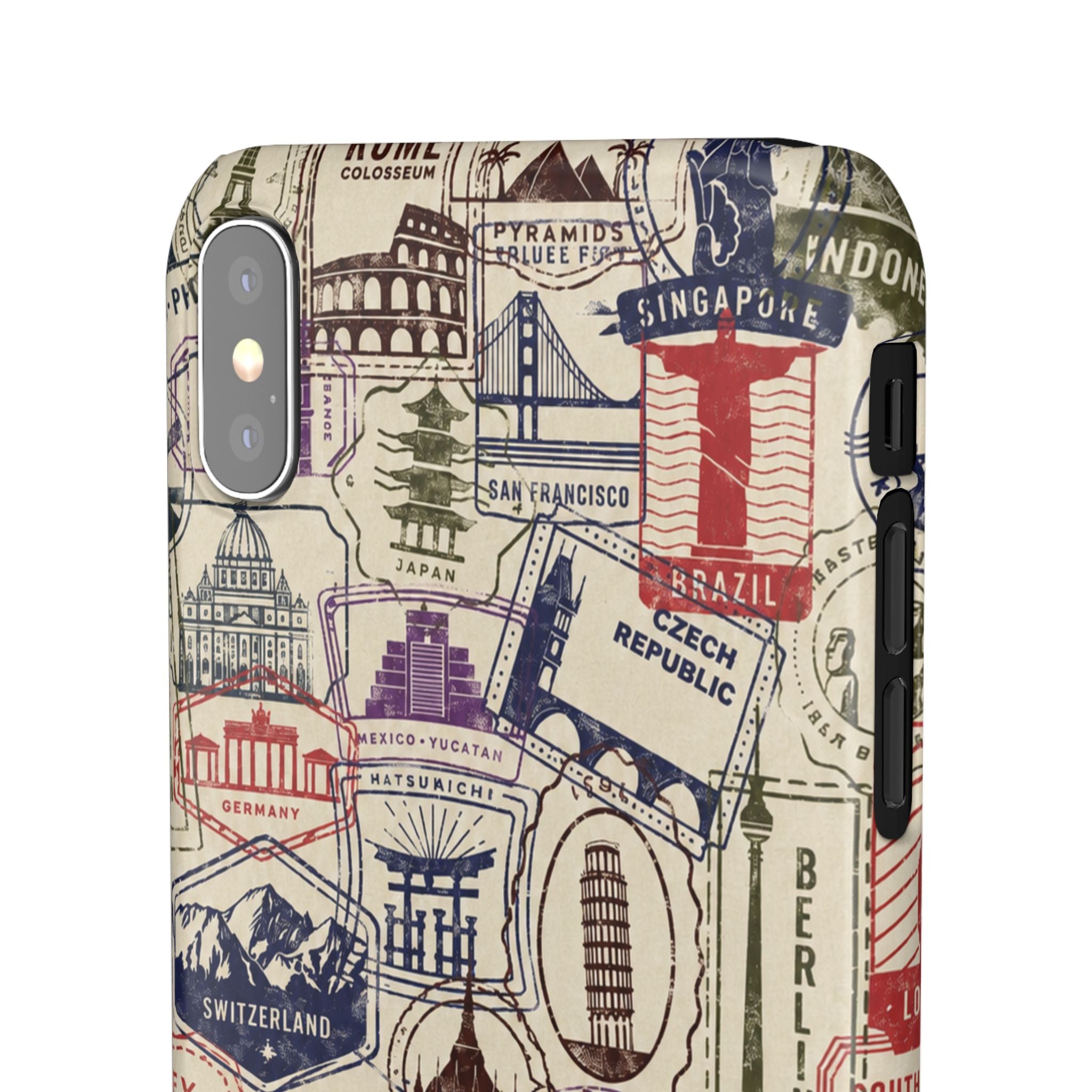 Vintage Travel Stamps Phone Case