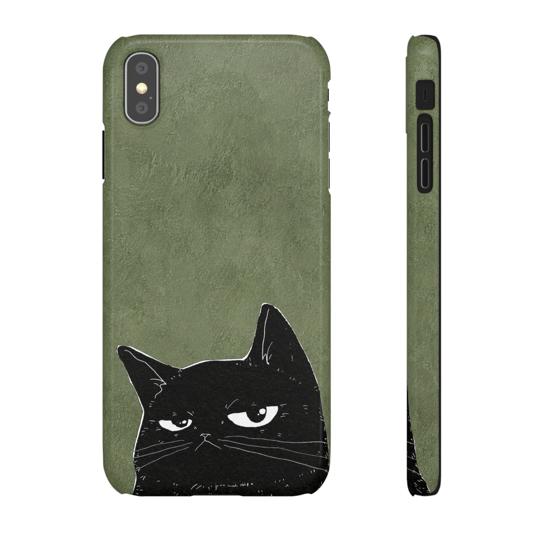 Grumpy Black Cat Phone Case