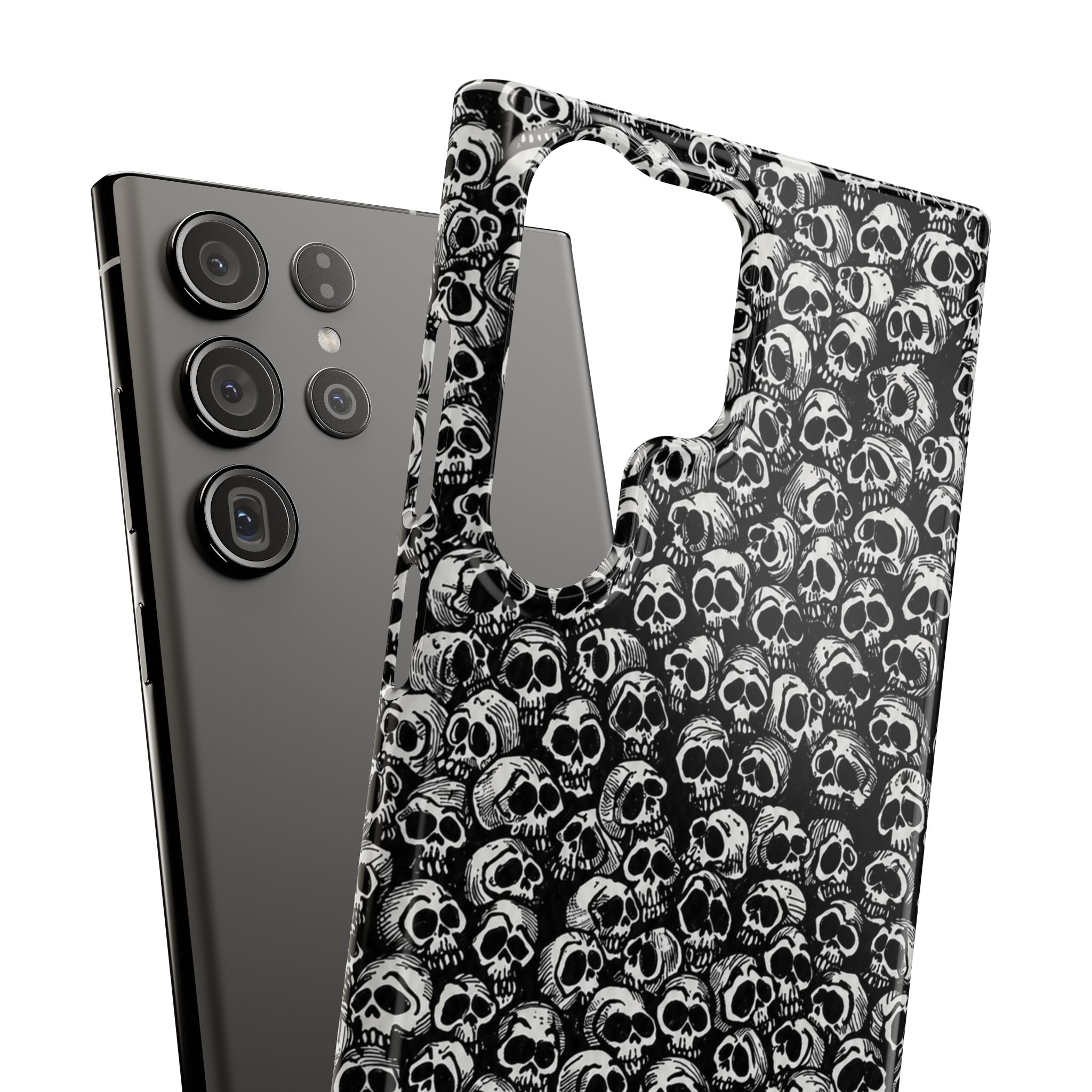 Black and White Skull Pattern Phone Case