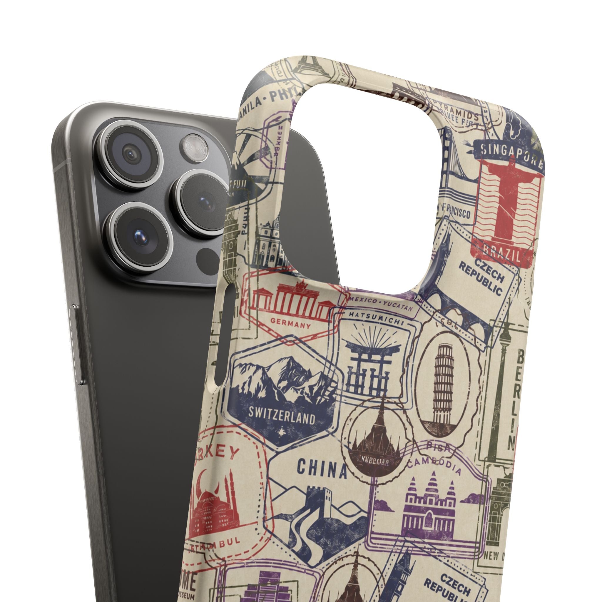 Vintage Travel Stamps Phone Case