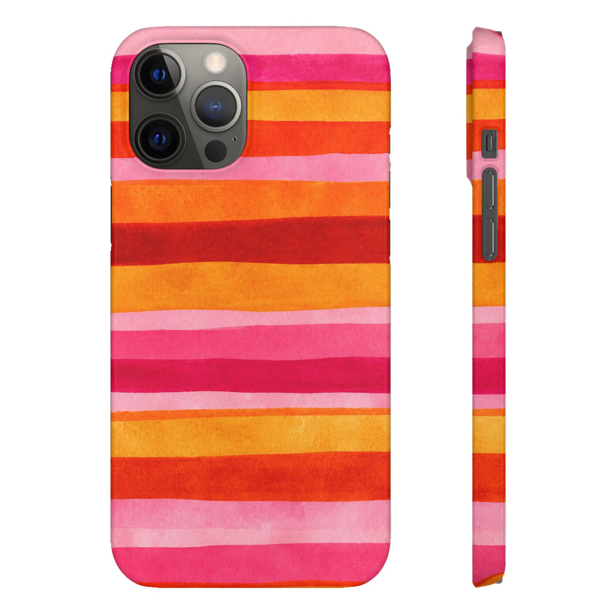 Pink Sunset Watercolor Stripes