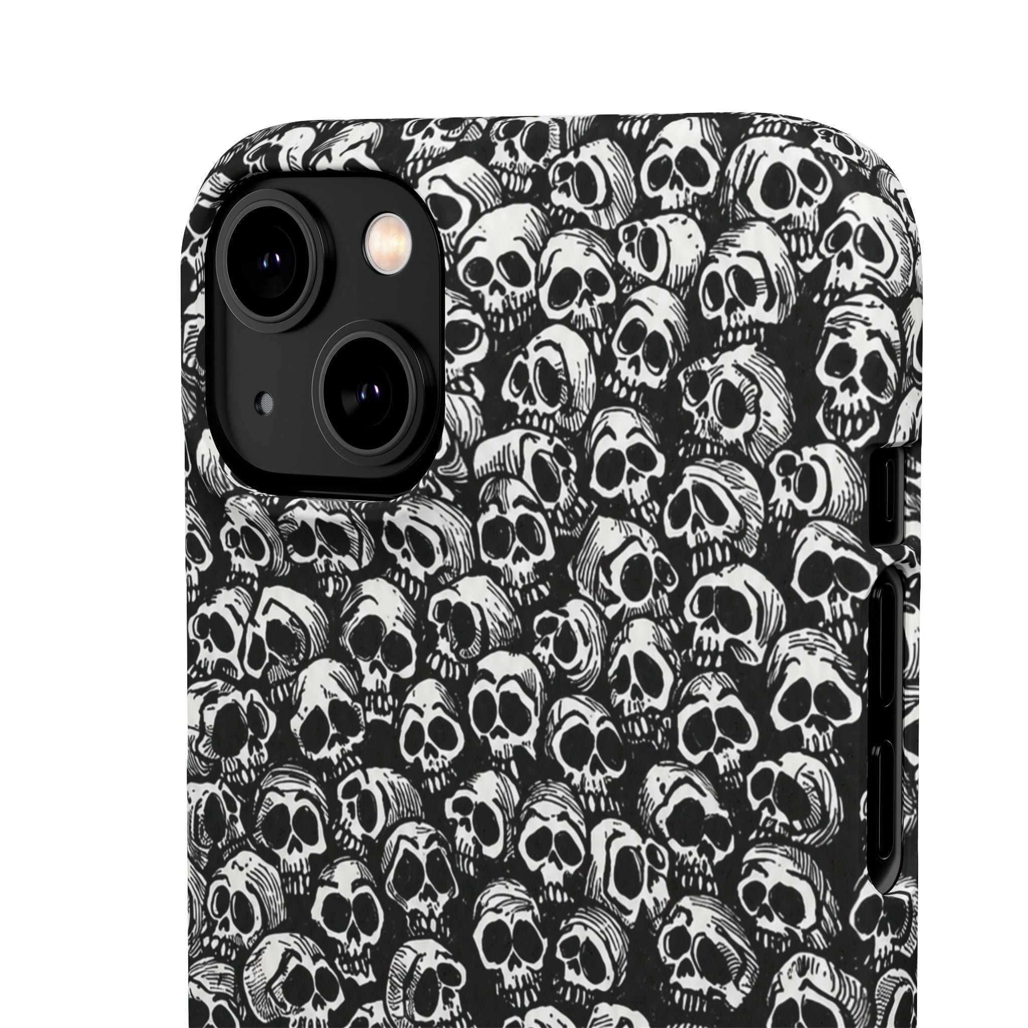 Black and White Skull Pattern Phone Case