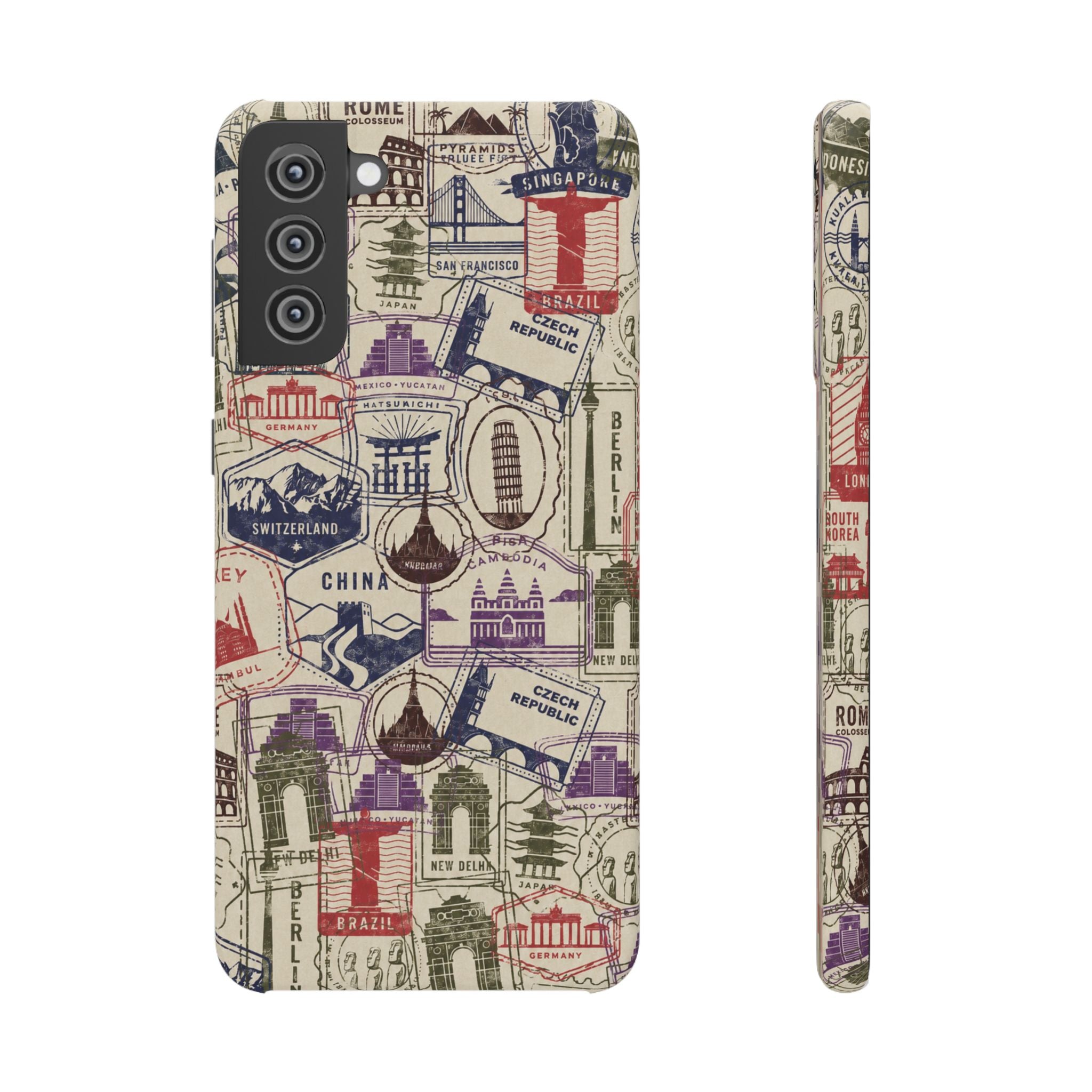 Vintage Travel Stamps Phone Case