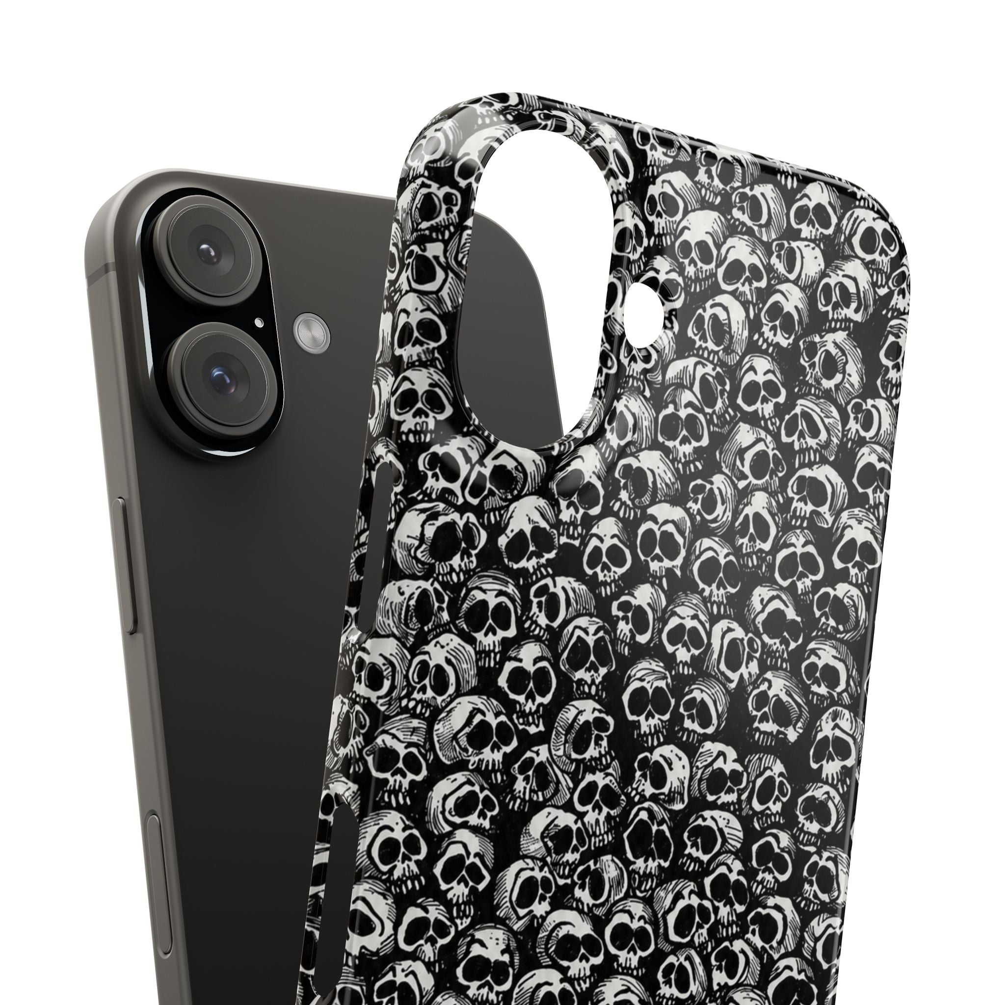 Black and White Skull Pattern Phone Case