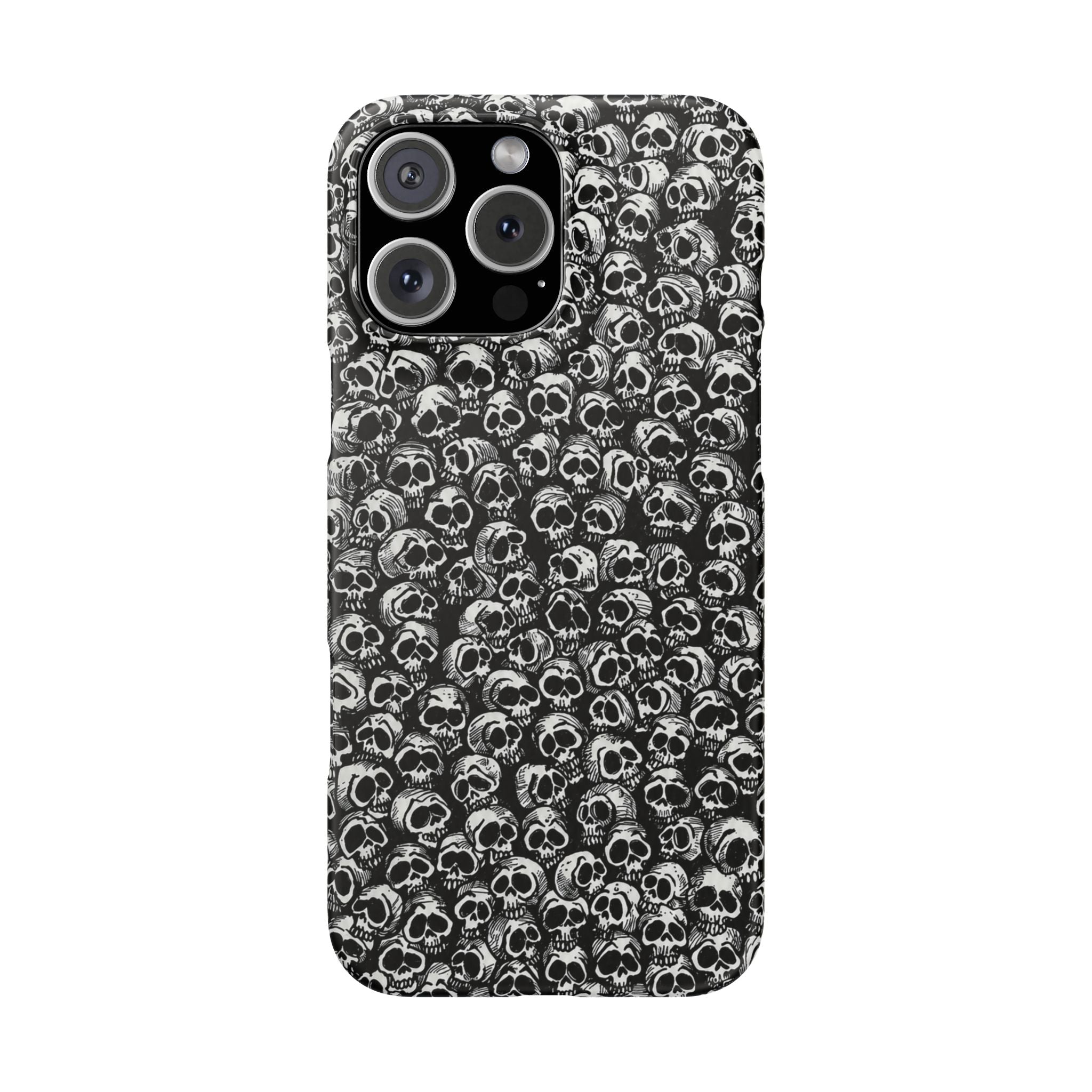 Black and White Skull Pattern Phone Case