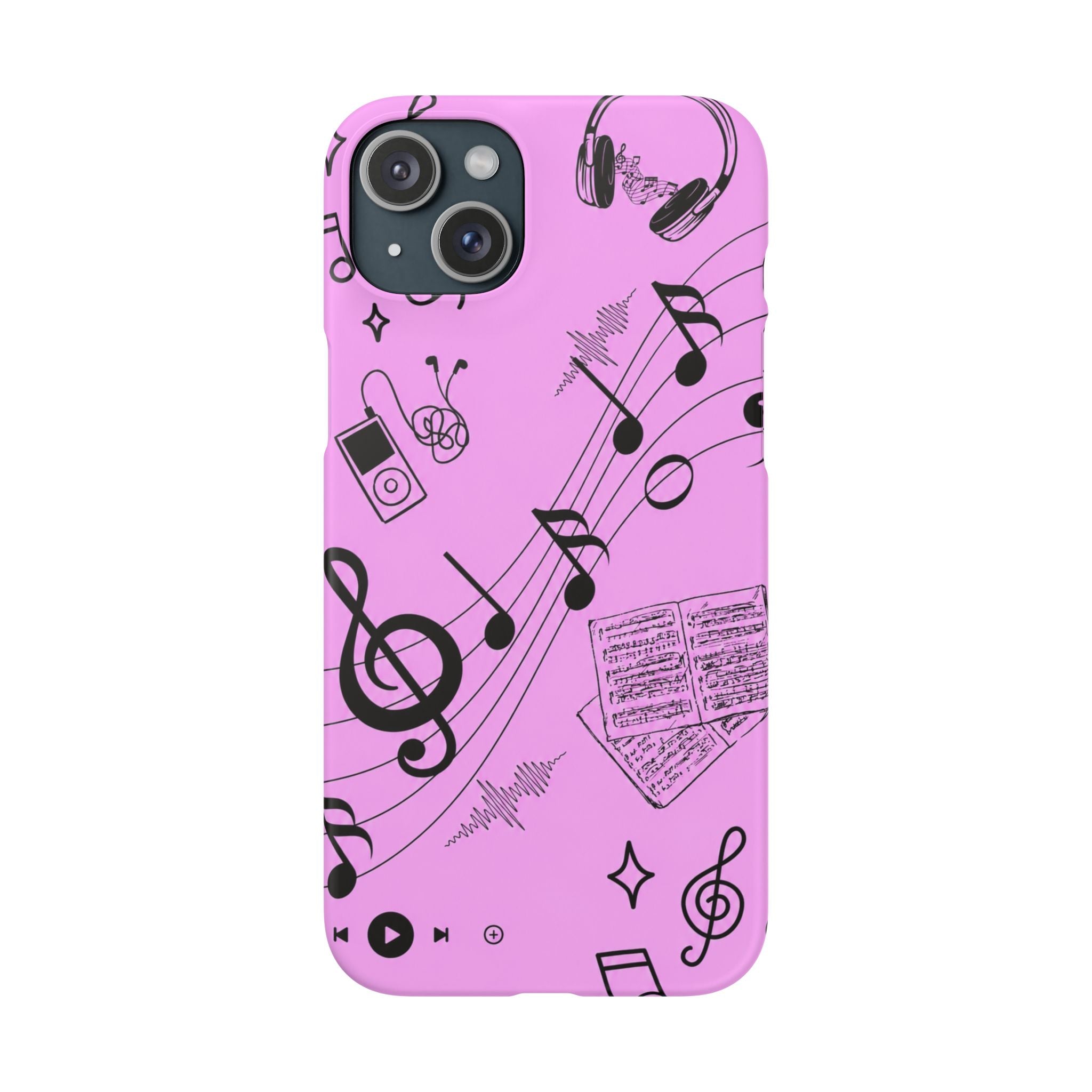 Pink Music Notes Phone Case