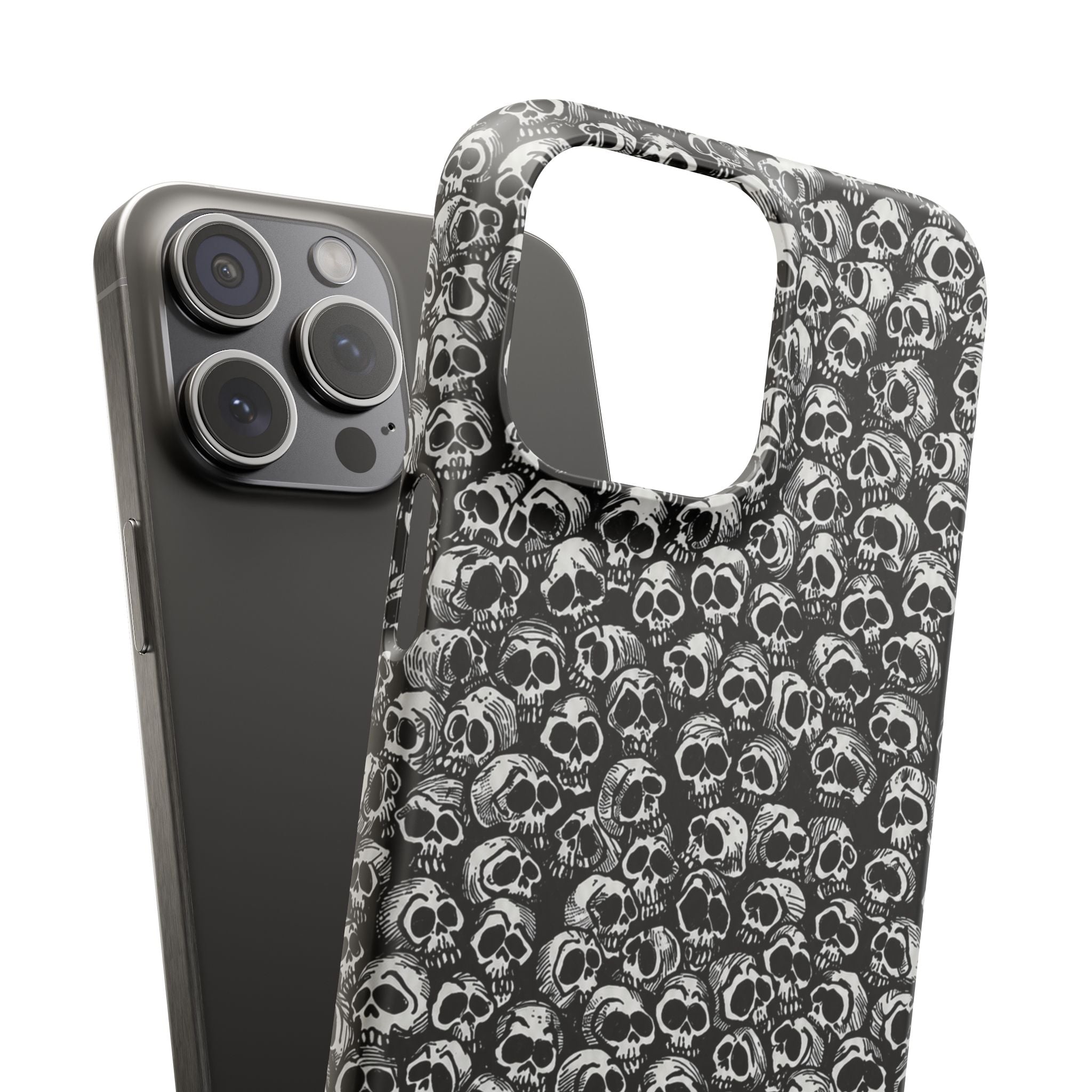Black and White Skull Pattern Phone Case