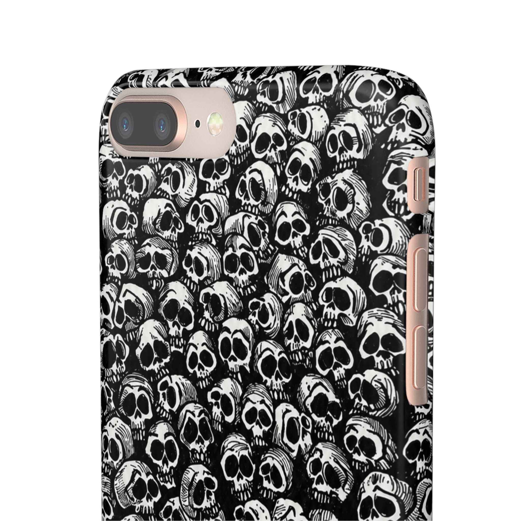 Black and White Skull Pattern Phone Case