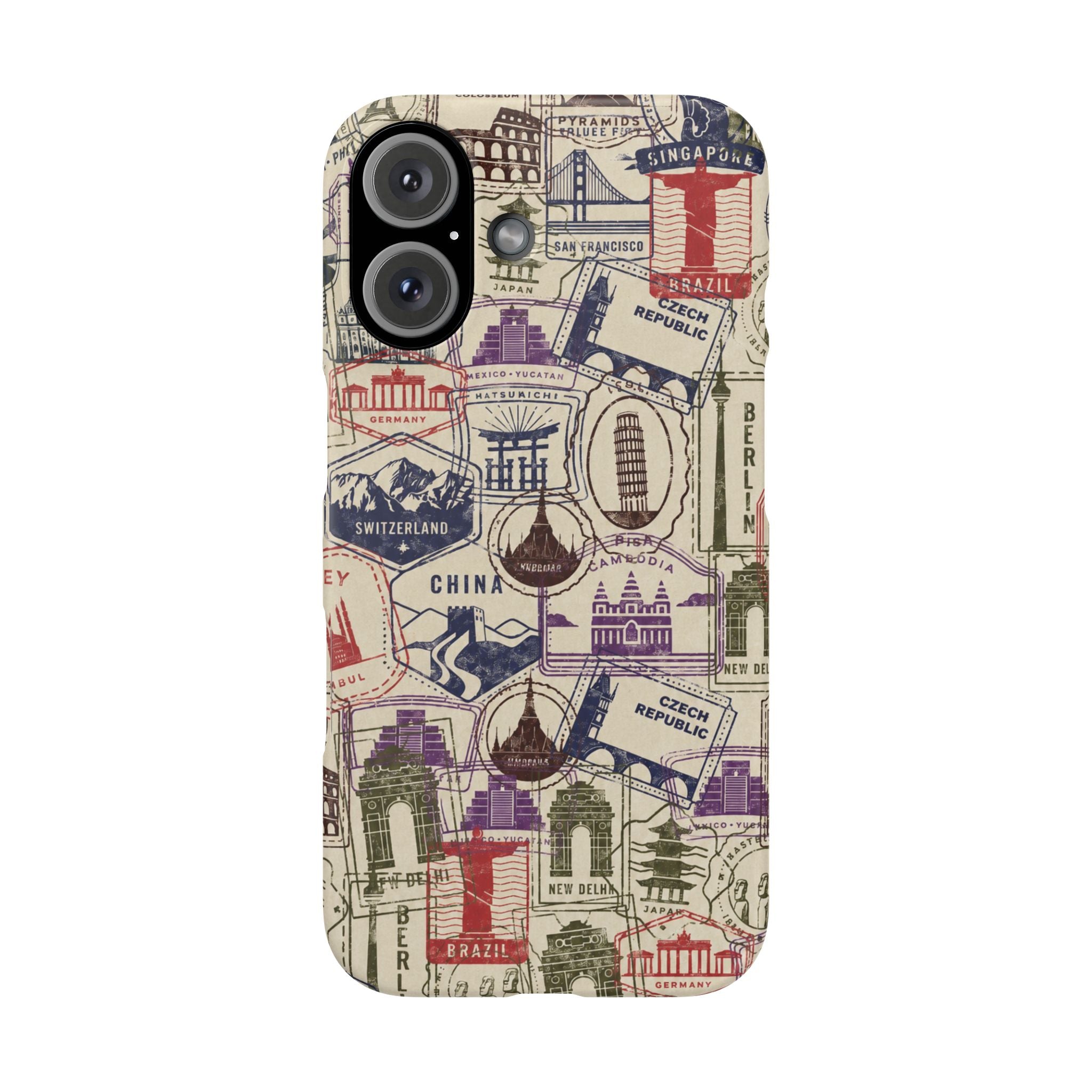 Vintage Travel Stamps Phone Case