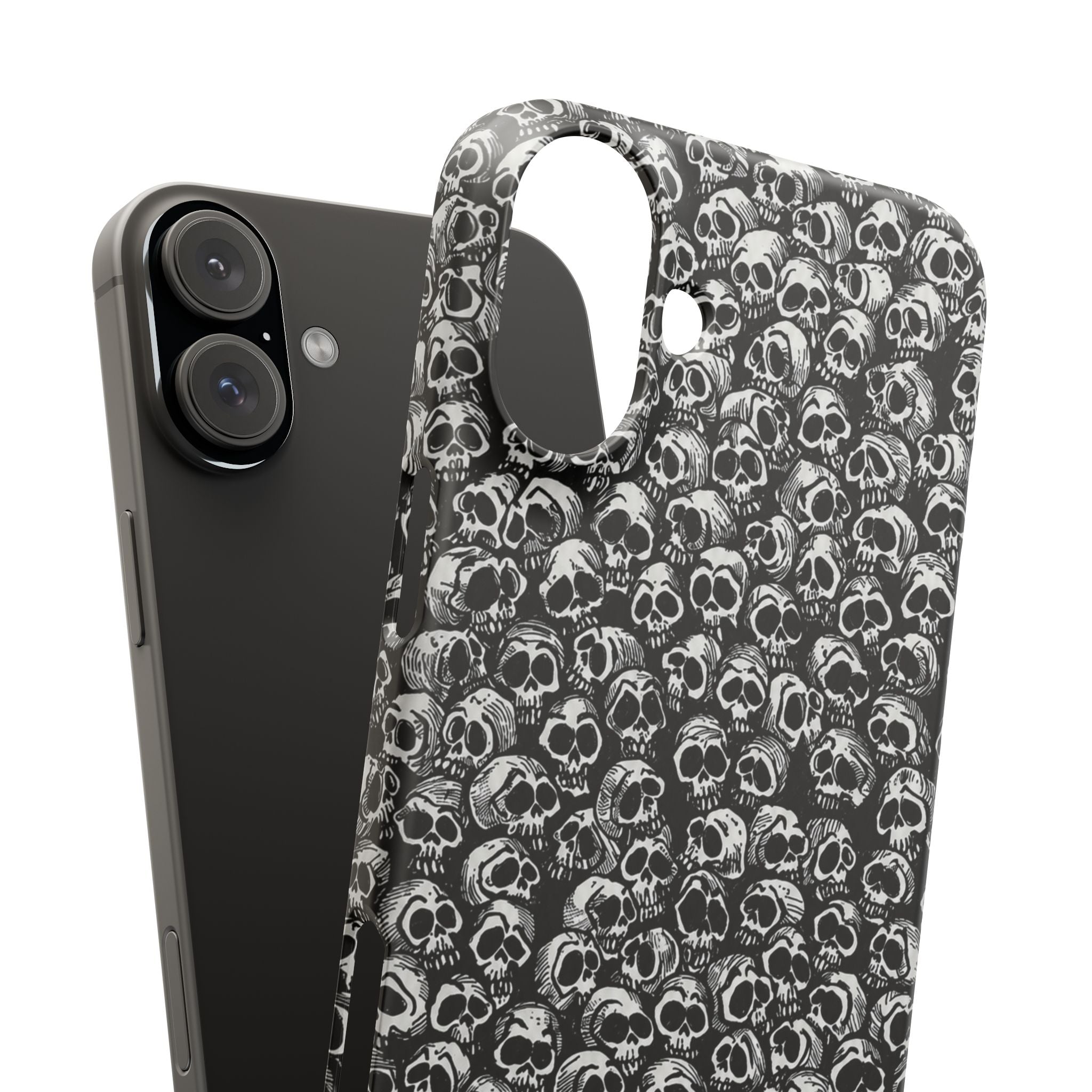 Black and White Skull Pattern Phone Case
