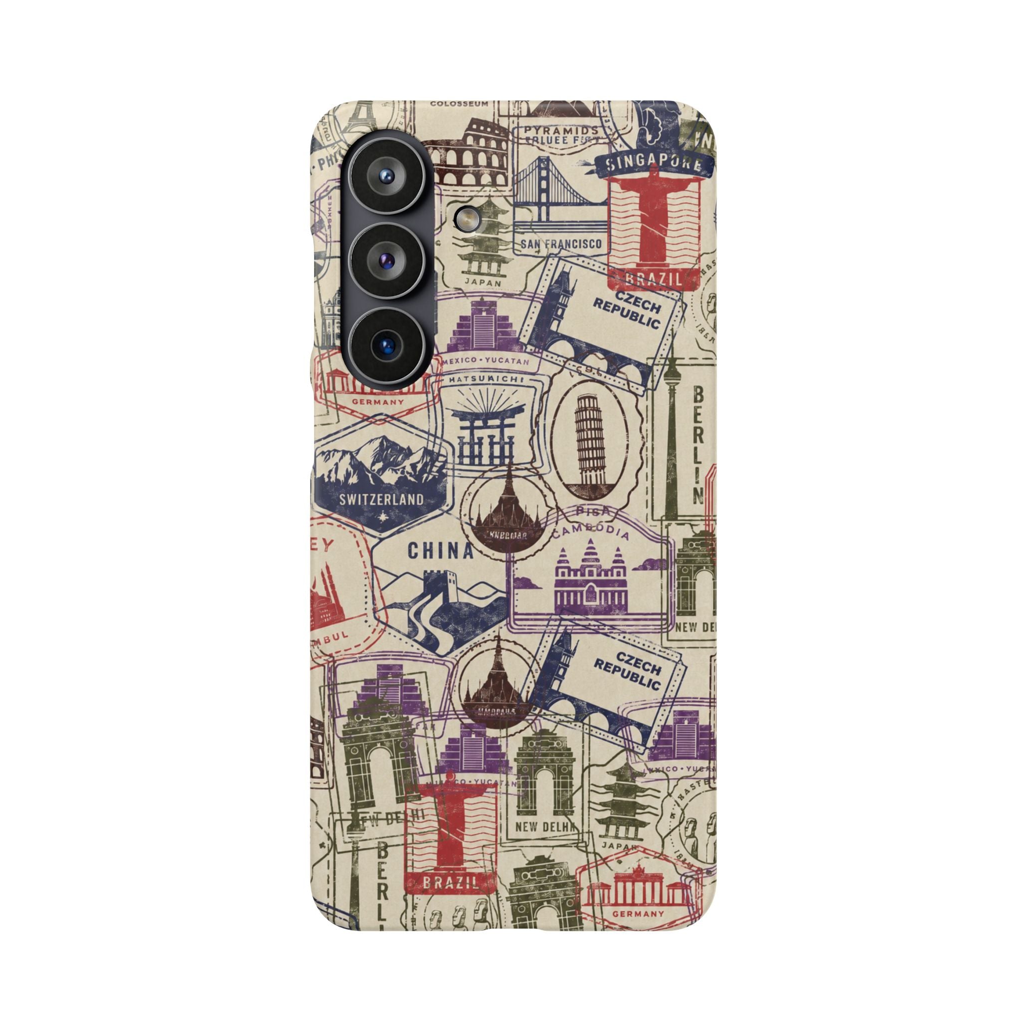 Vintage Travel Stamps Phone Case