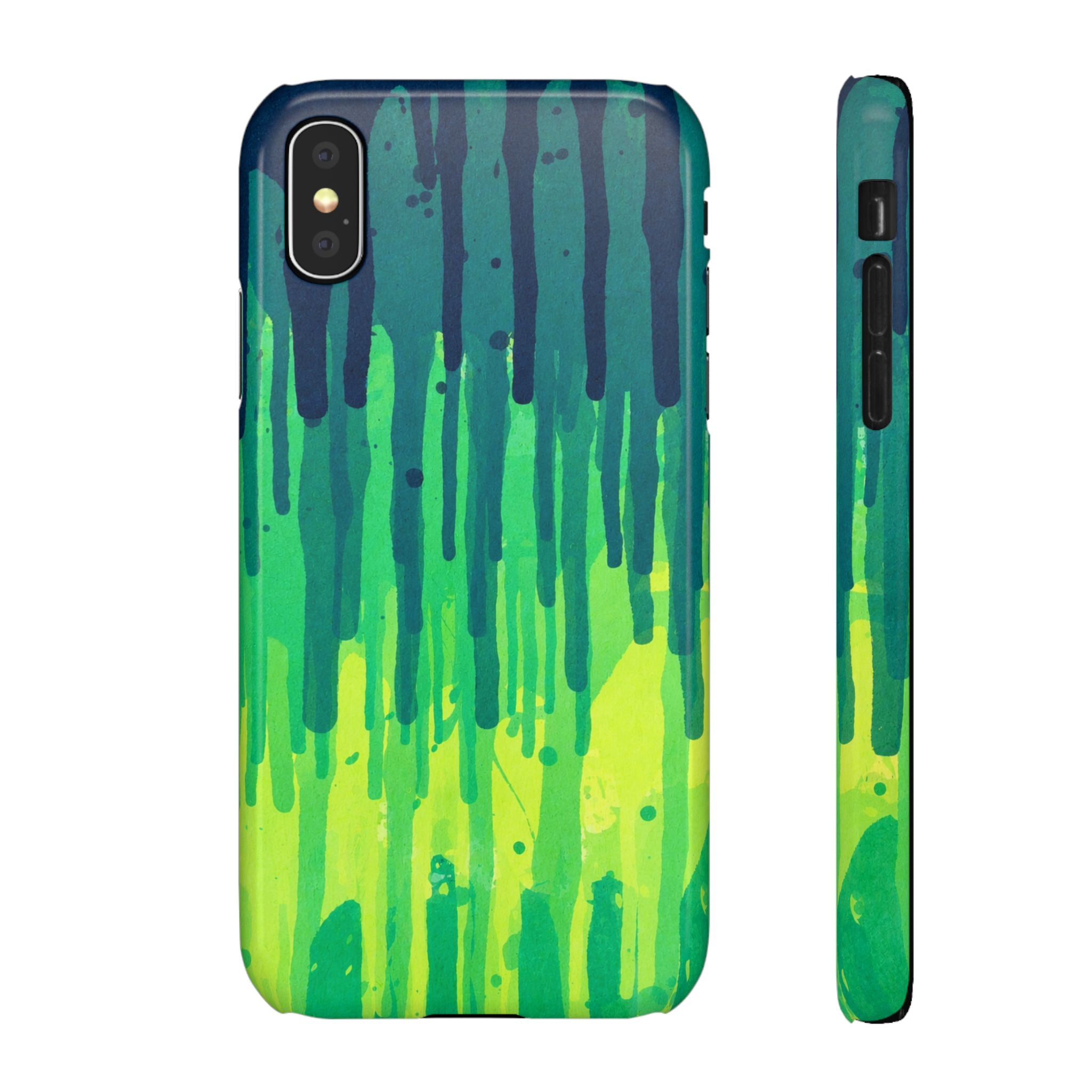 Liquid Emerald – Abstract Drip Phone Case
