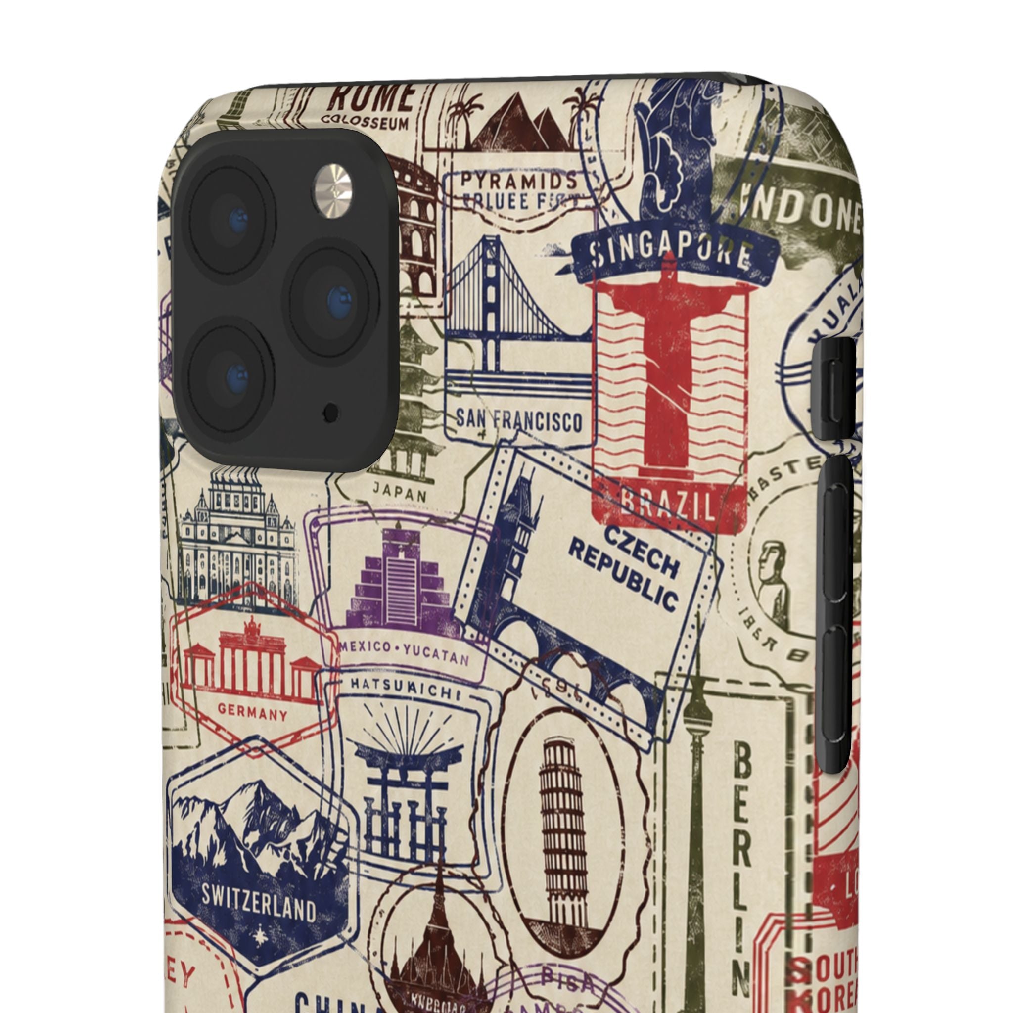 Vintage Travel Stamps Phone Case