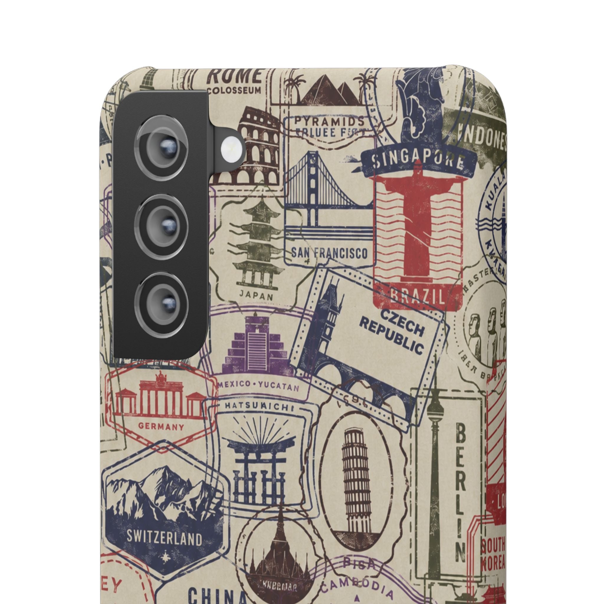 Vintage Travel Stamps Phone Case