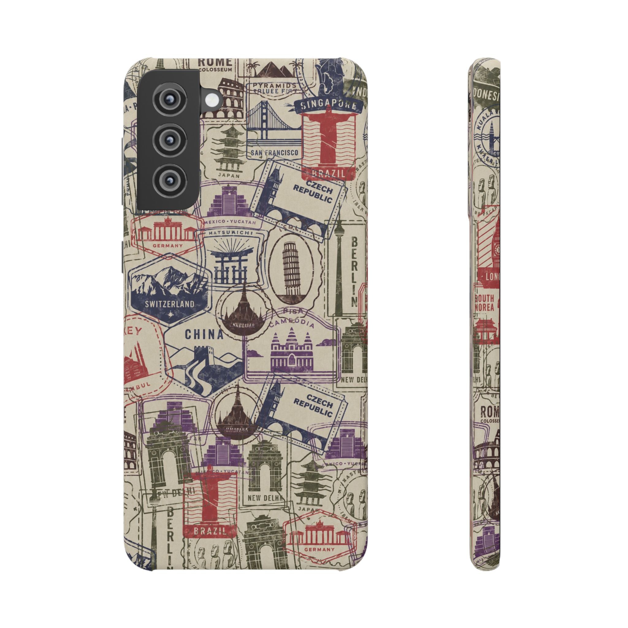 Vintage Travel Stamps Phone Case