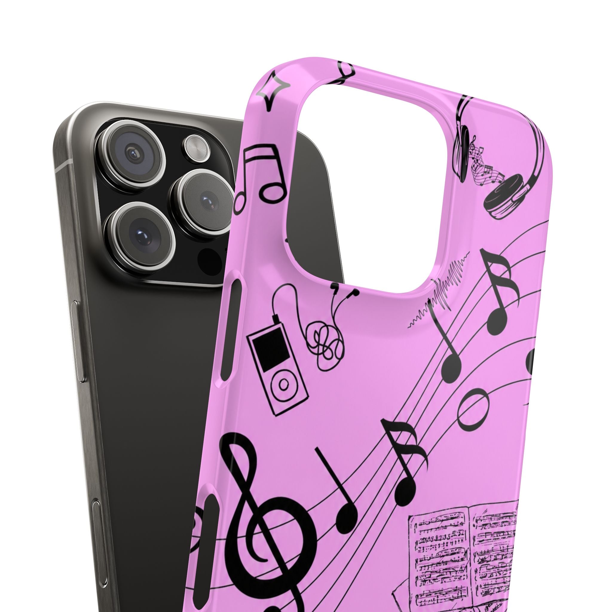 Pink Music Notes Phone Case