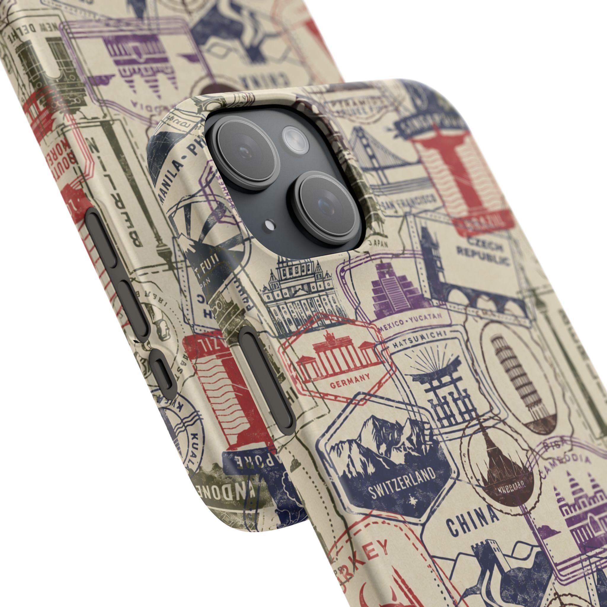 Vintage Travel Stamps Phone Case