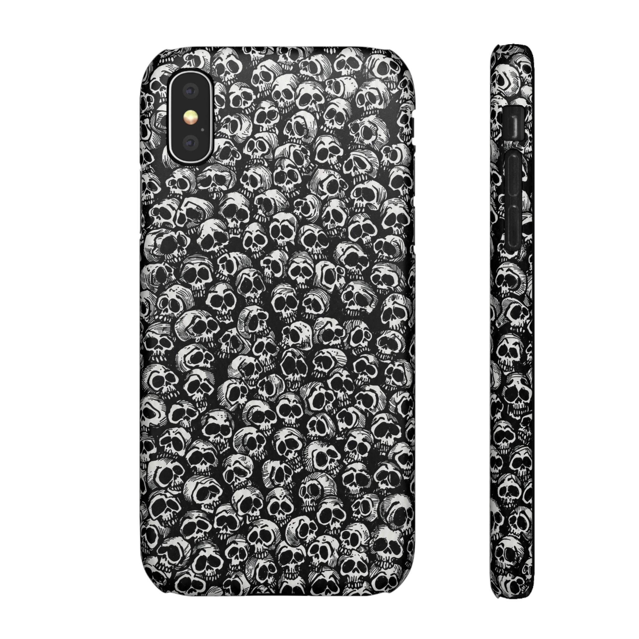 Black and White Skull Pattern Phone Case