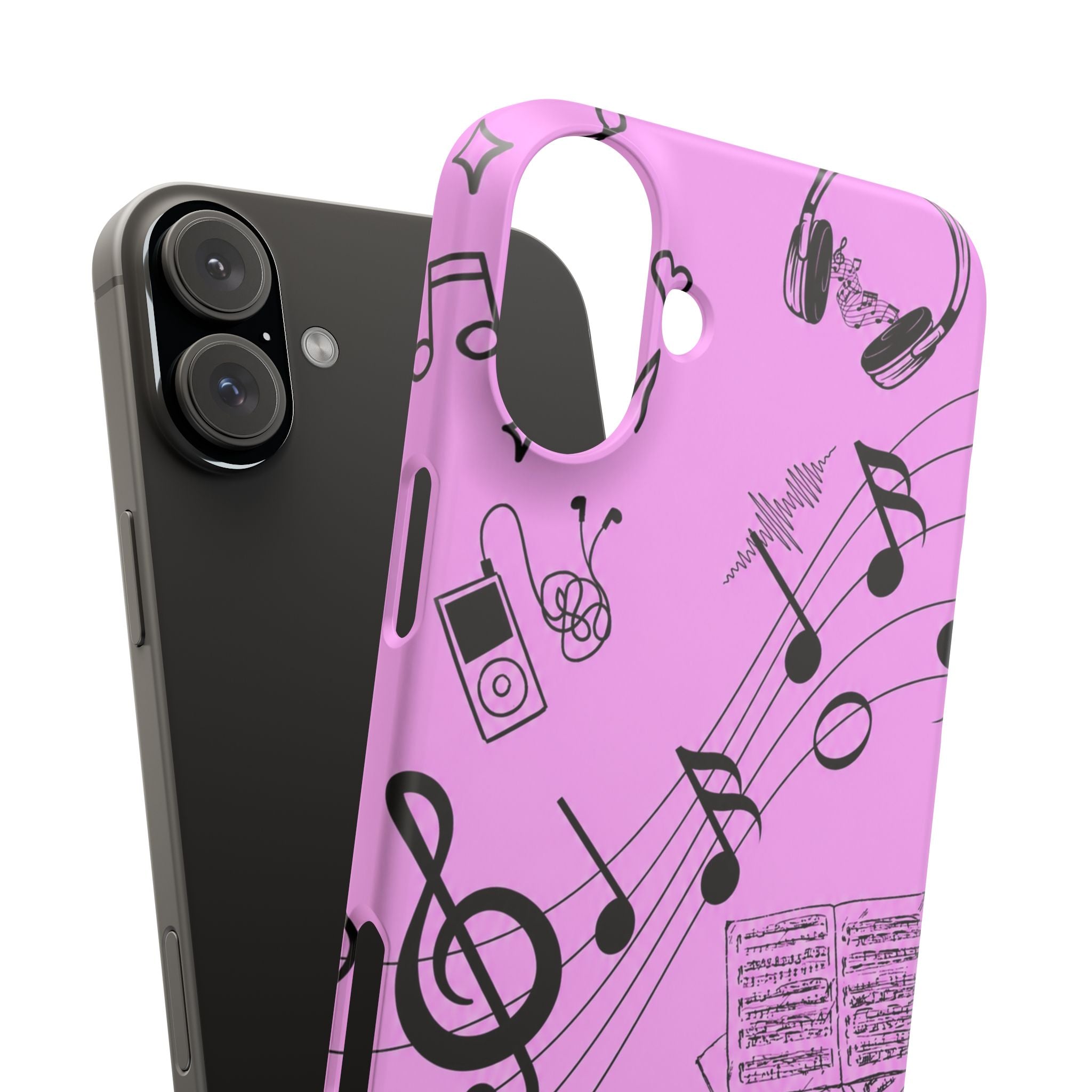 Pink Music Notes Phone Case