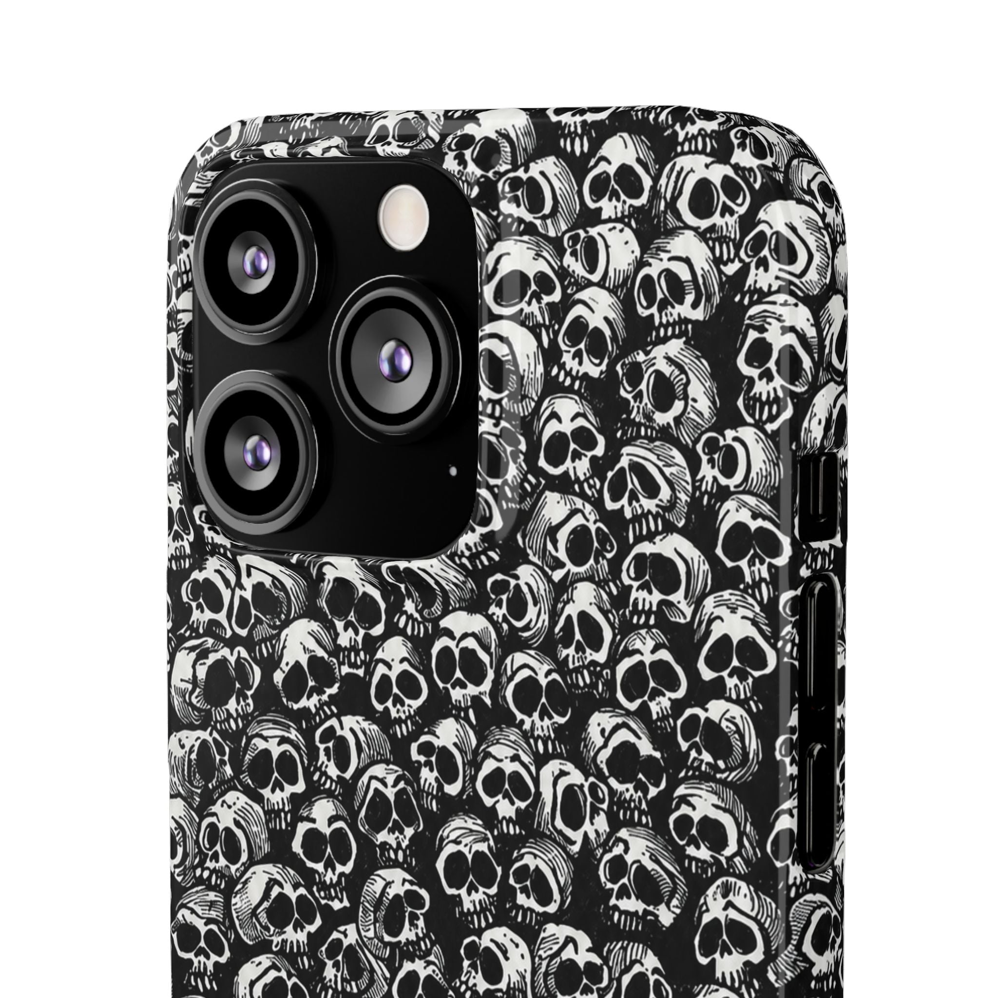 Black and White Skull Pattern Phone Case