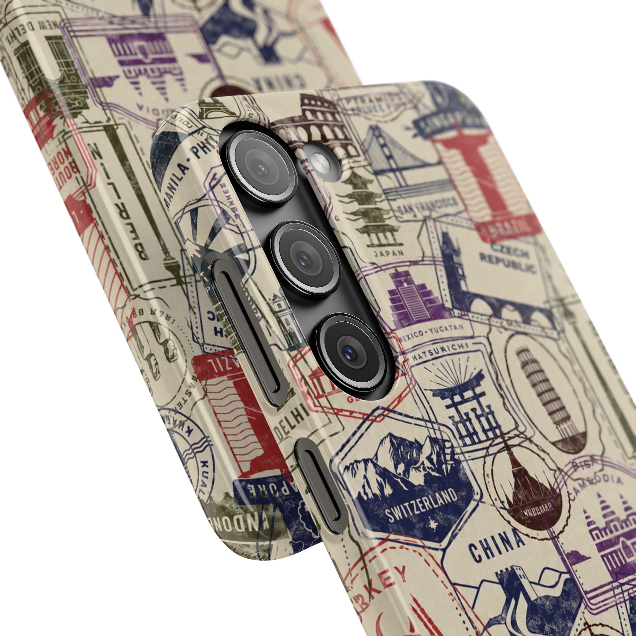 Vintage Travel Stamps Phone Case