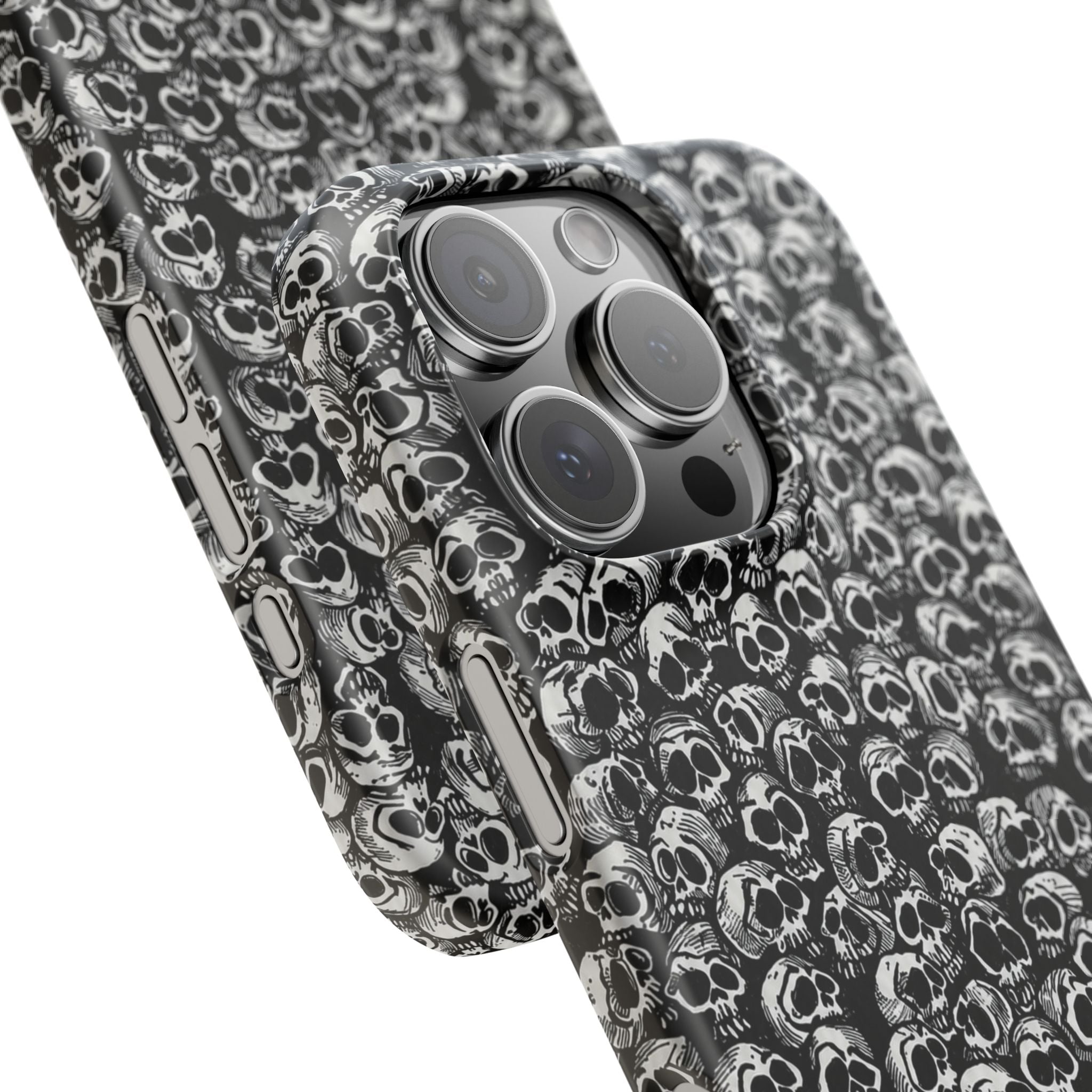 Black and White Skull Pattern Phone Case