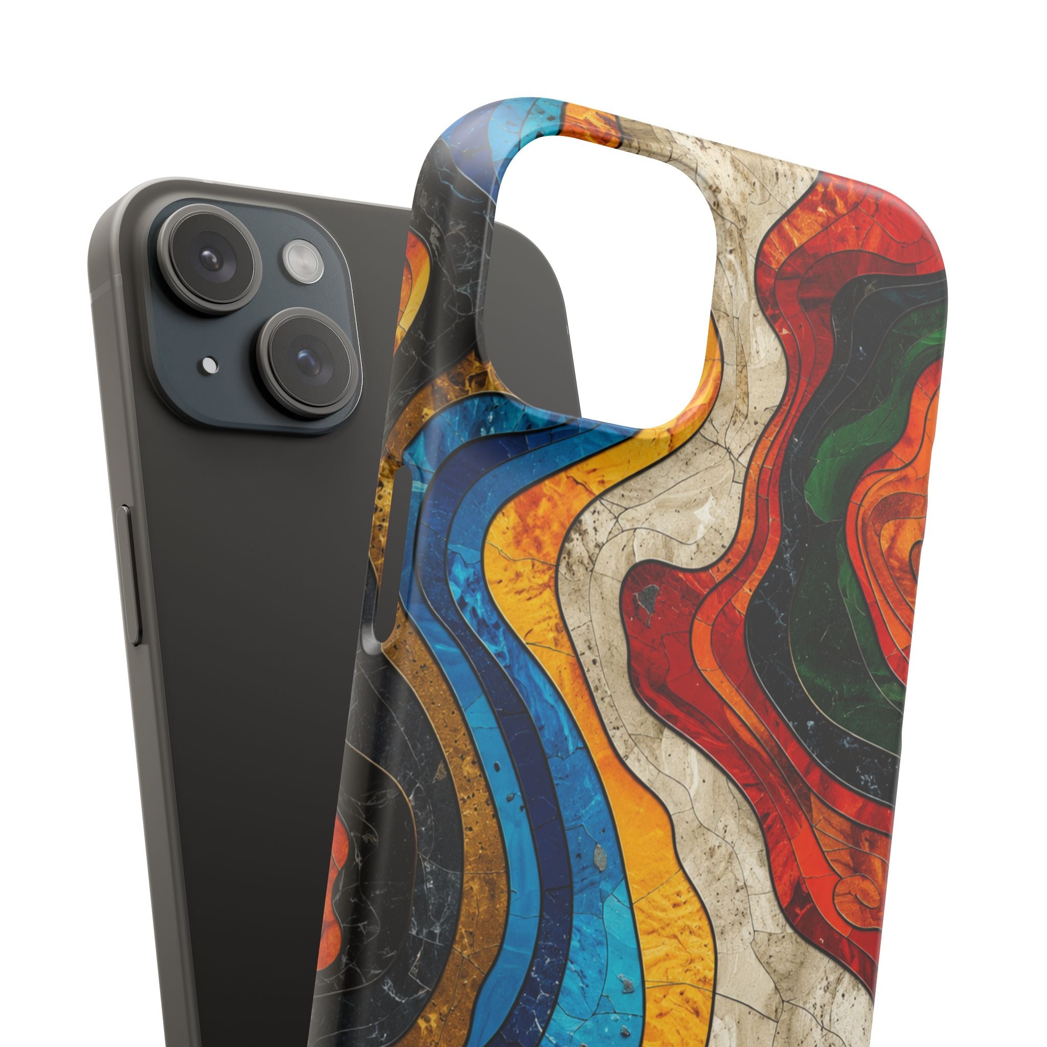 Abstract Topographic Waves Phone Case
