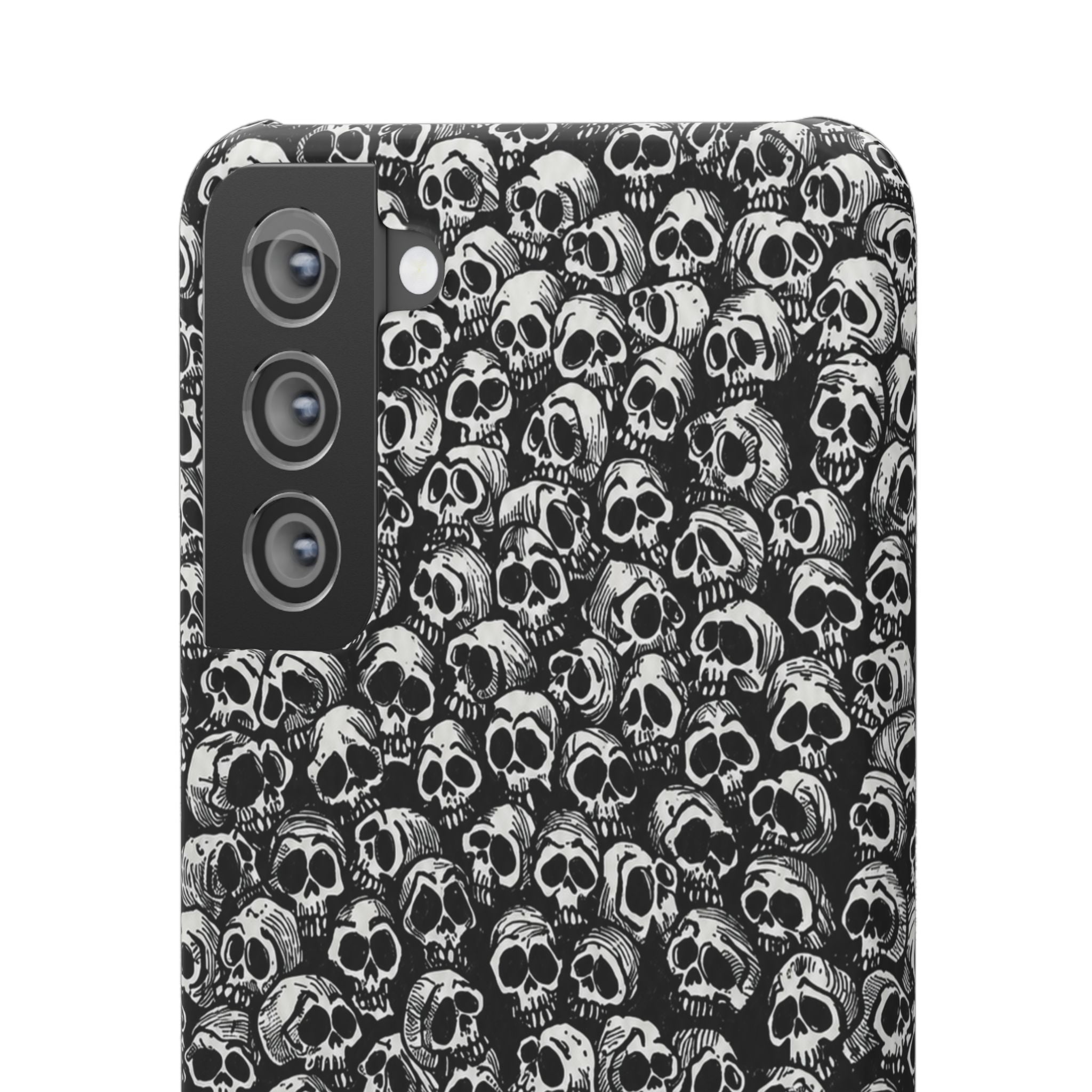 Black and White Skull Pattern Phone Case