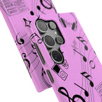 Pink Music Notes Phone Case