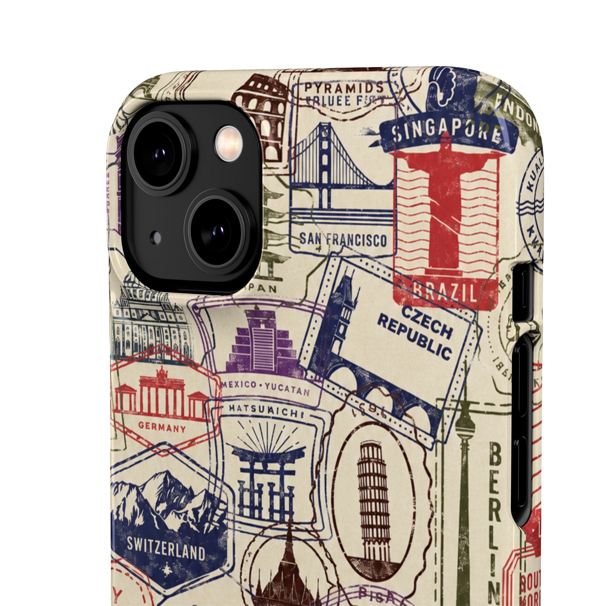 Vintage Travel Stamps Phone Case