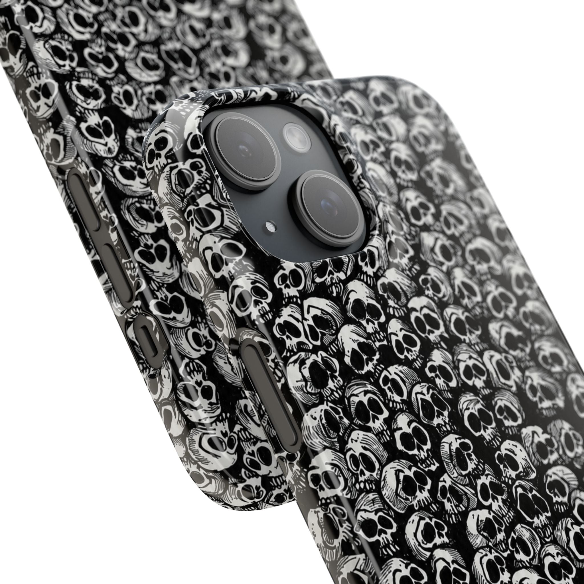 Black and White Skull Pattern Phone Case