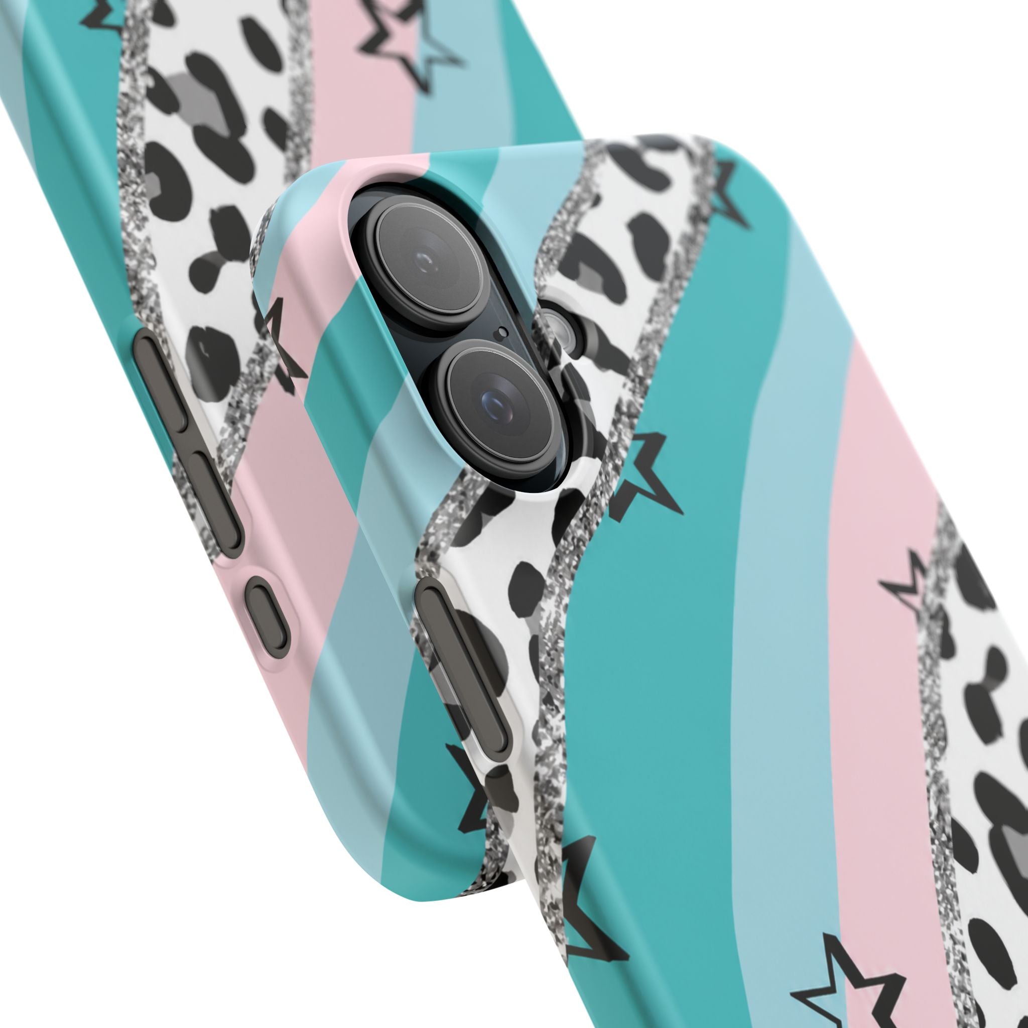Pastel Leopard Print Glitter Phone Case