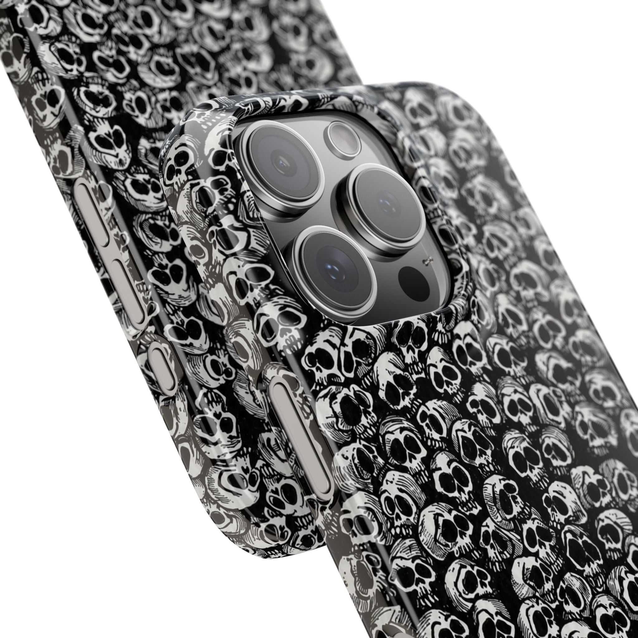 Black and White Skull Pattern Phone Case