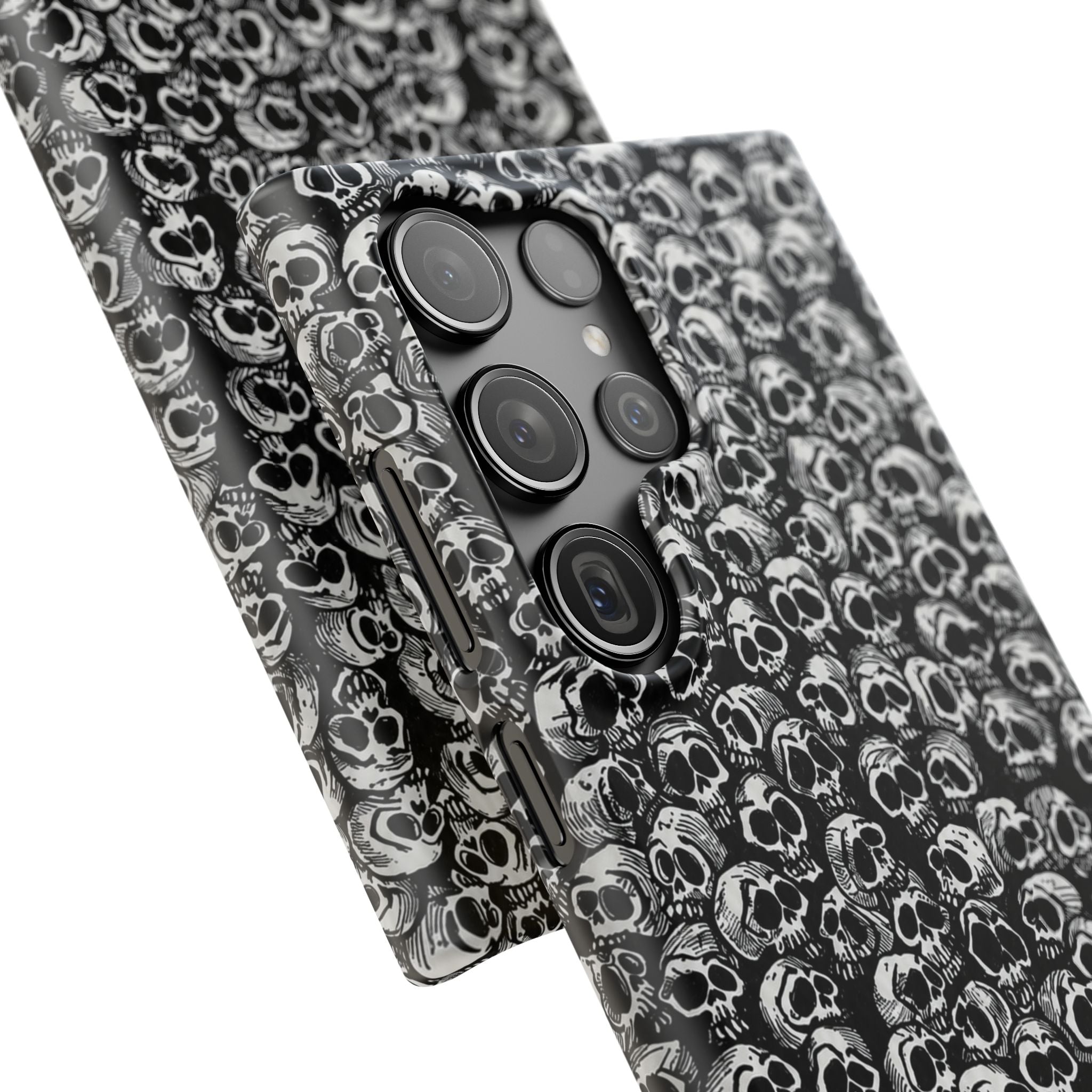 Black and White Skull Pattern Phone Case