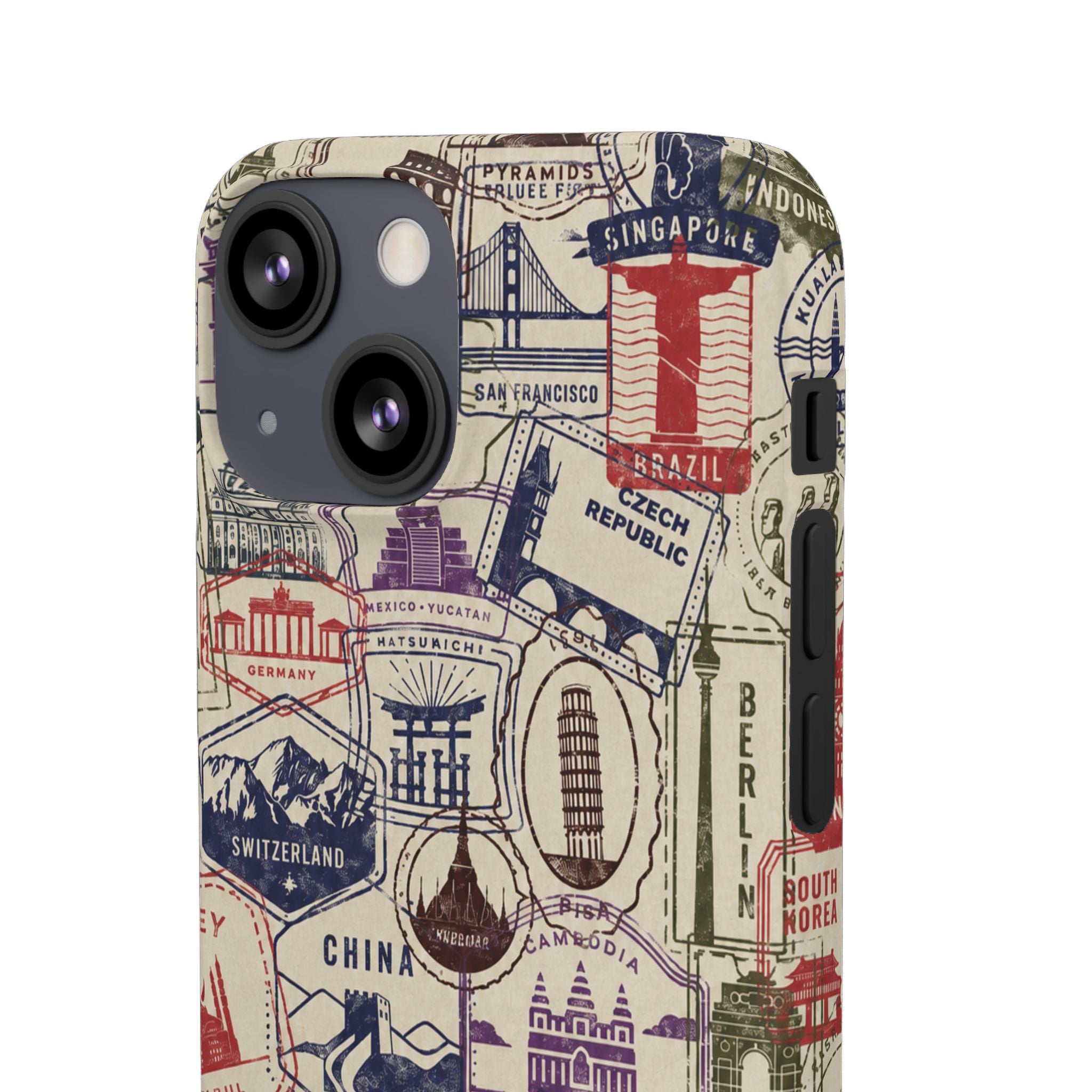 Vintage Travel Stamps Phone Case