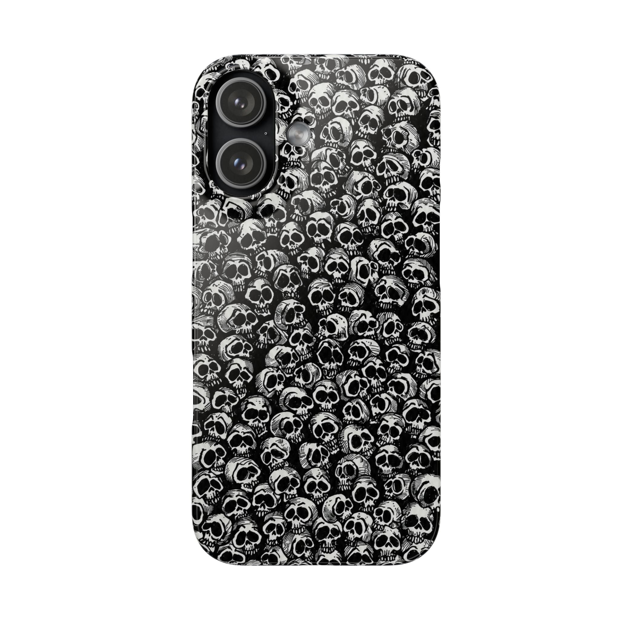 Black and White Skull Pattern Phone Case