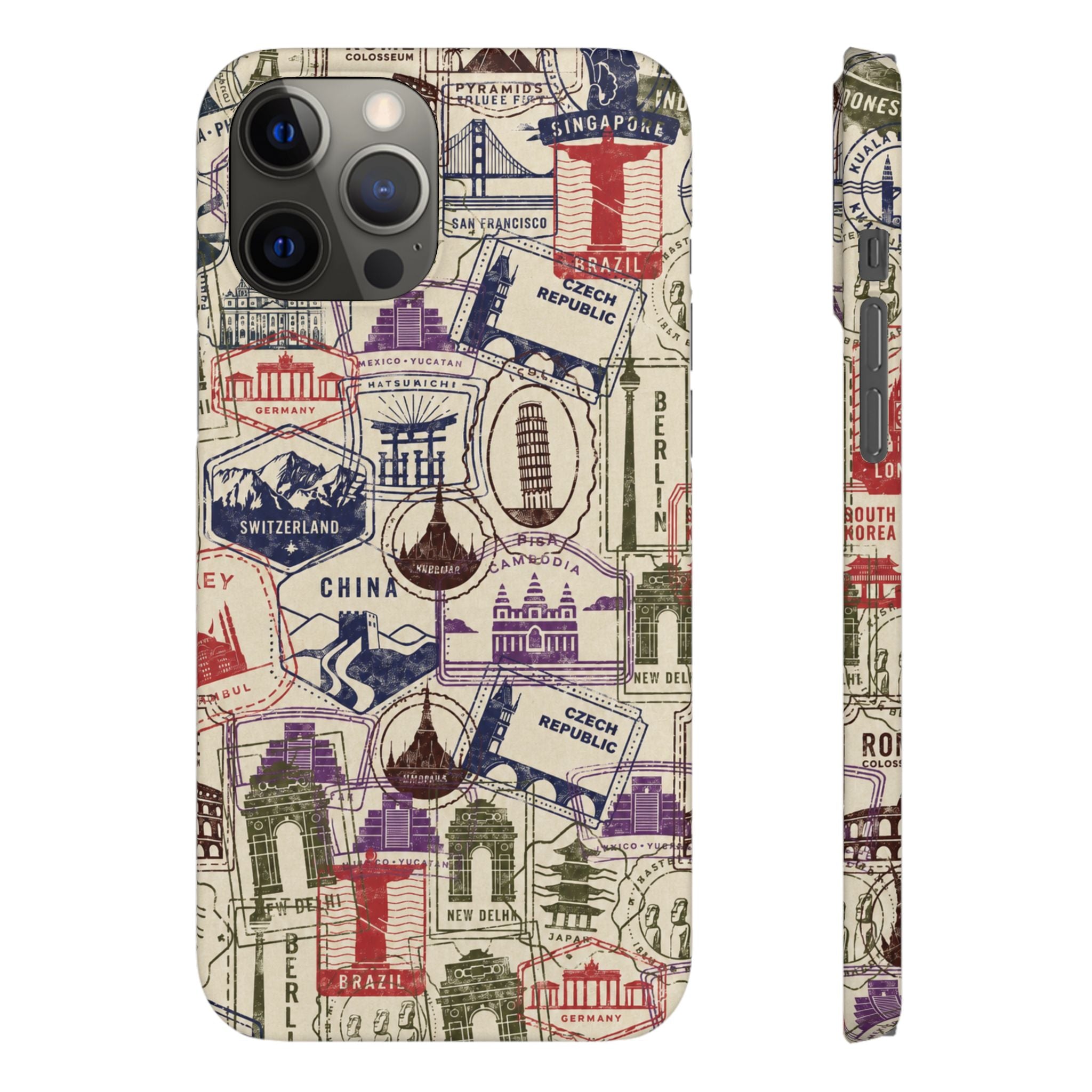 Vintage Travel Stamps Phone Case