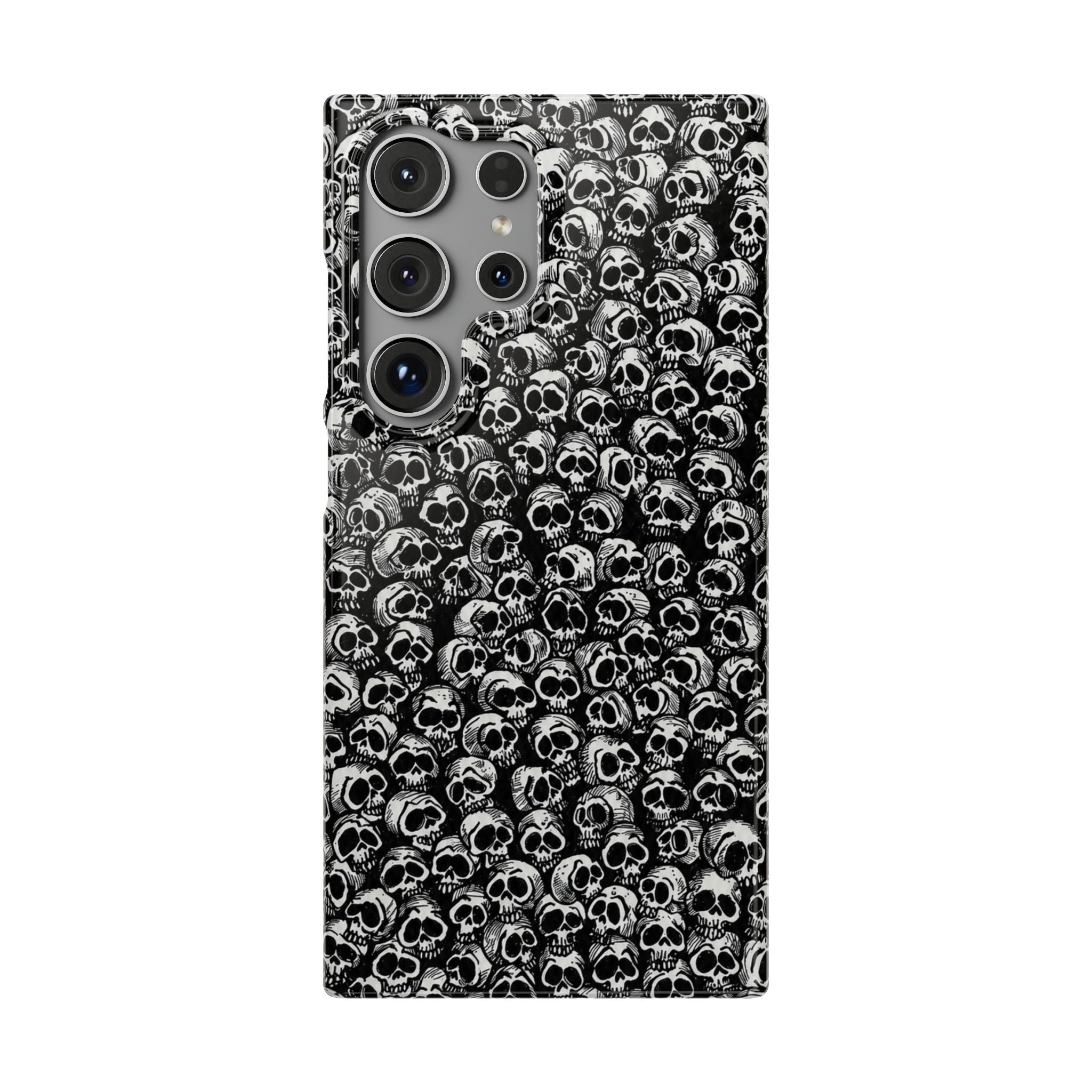 Black and White Skull Pattern Phone Case