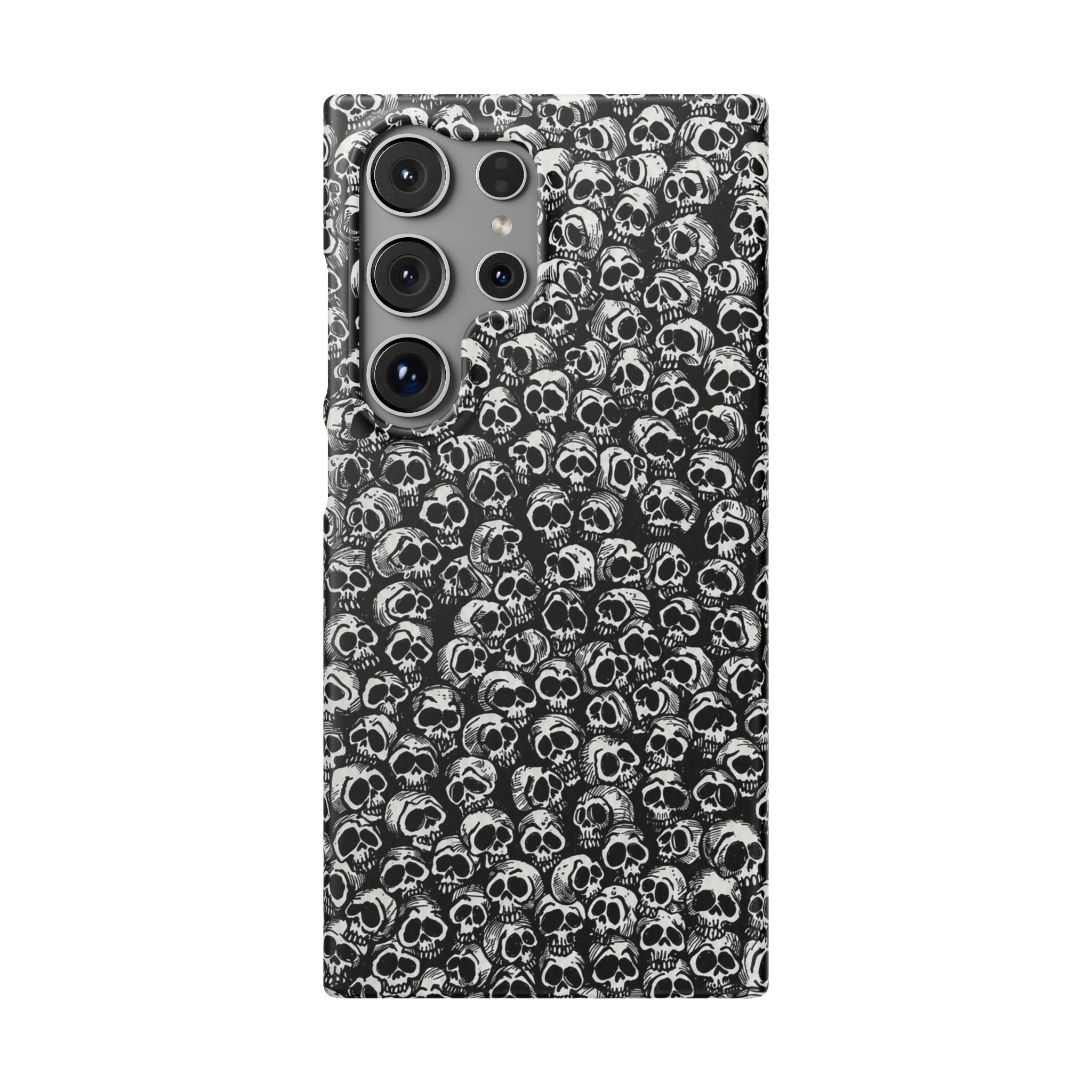 Black and White Skull Pattern Phone Case