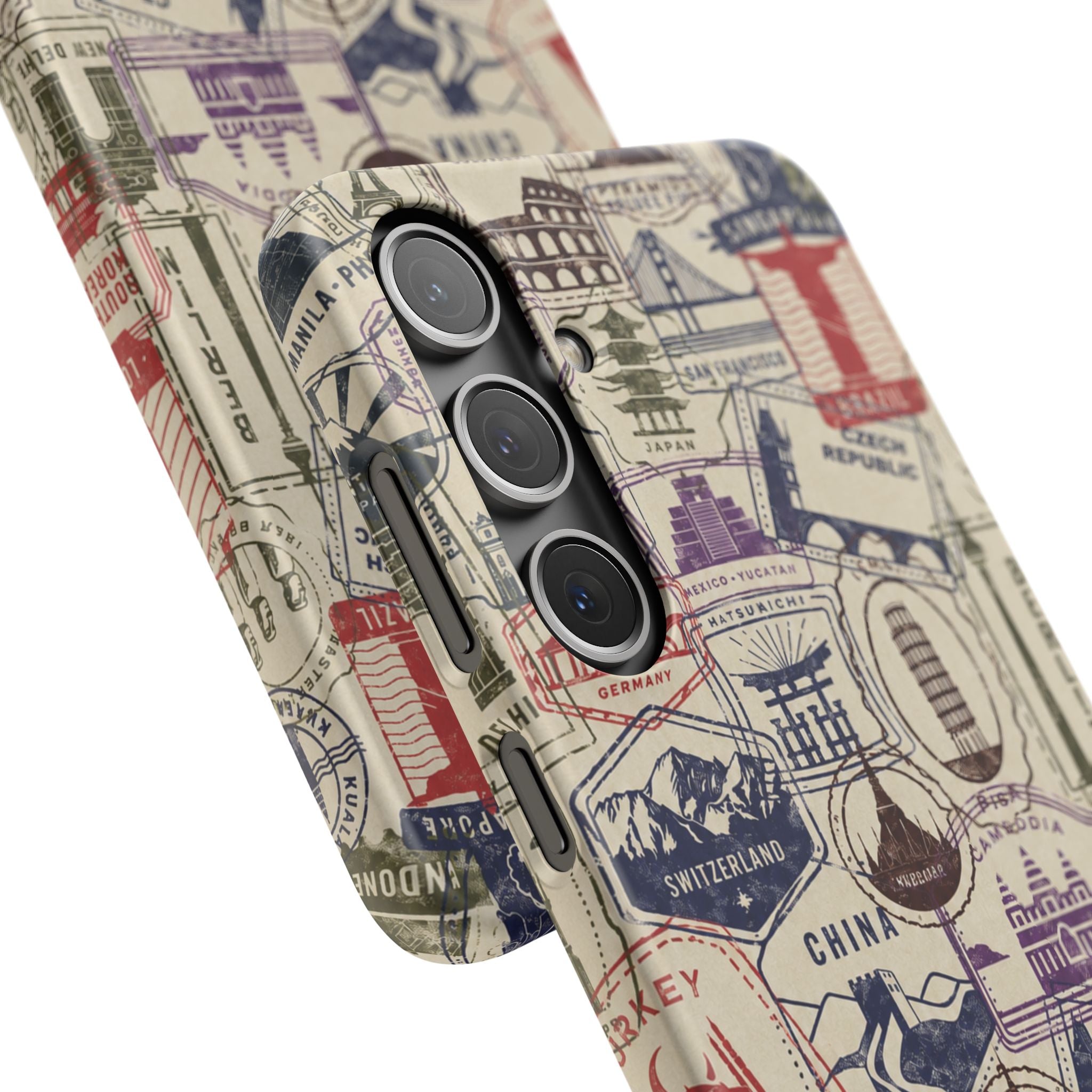 Vintage Travel Stamps Phone Case