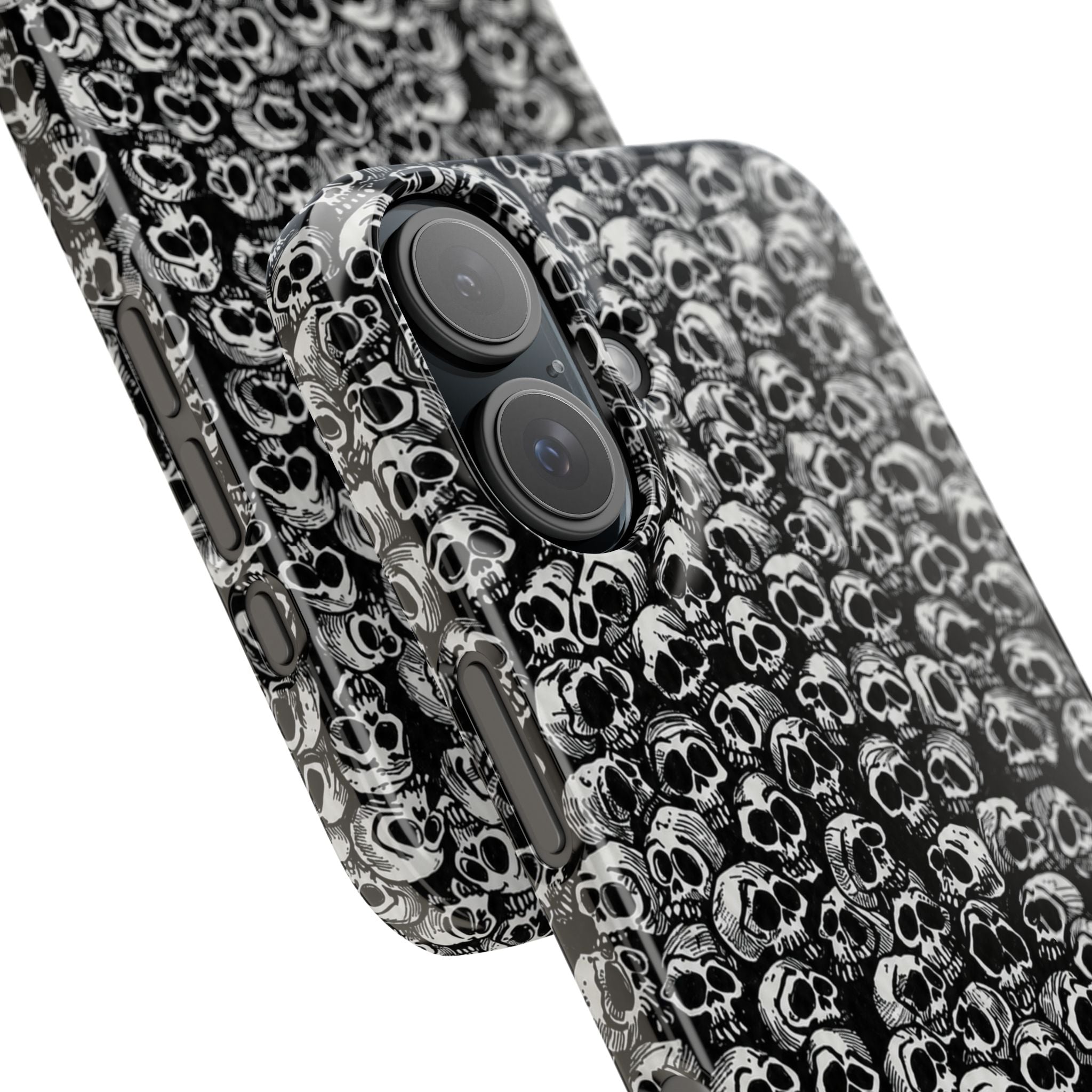 Black and White Skull Pattern Phone Case